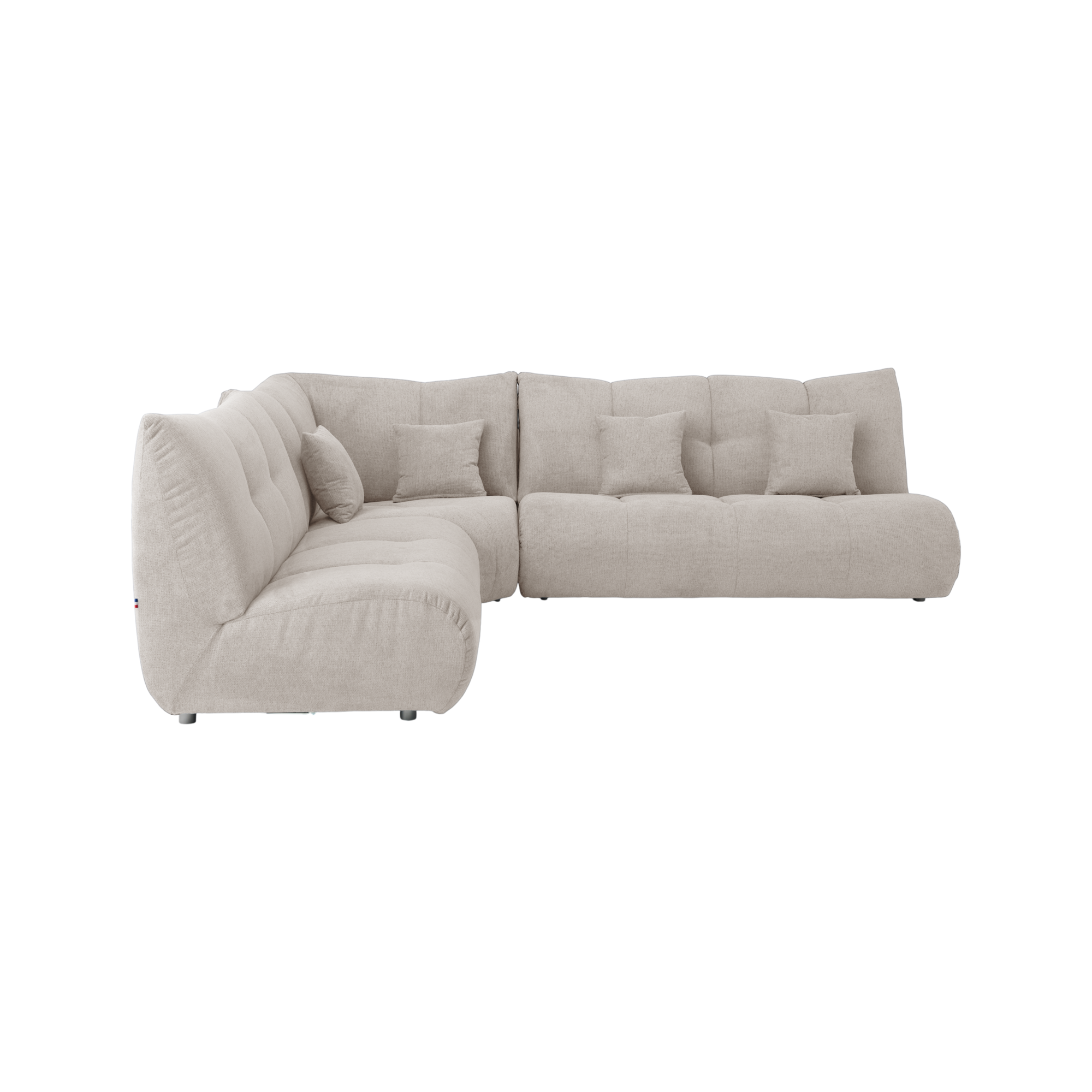 Canapé d'angle modulable tissu Benny - Naturel