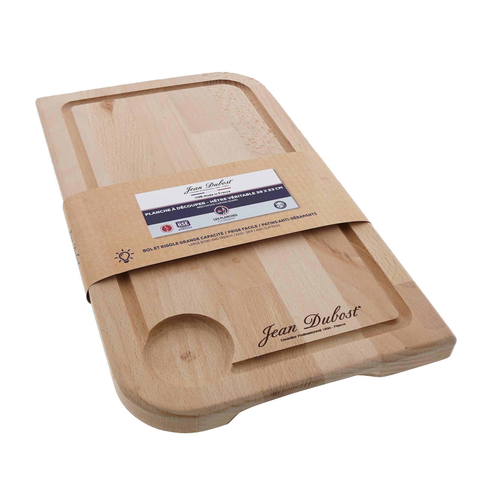 Planche à découper avec bol et rigole 39 x 23 cm JEAN DUBOST