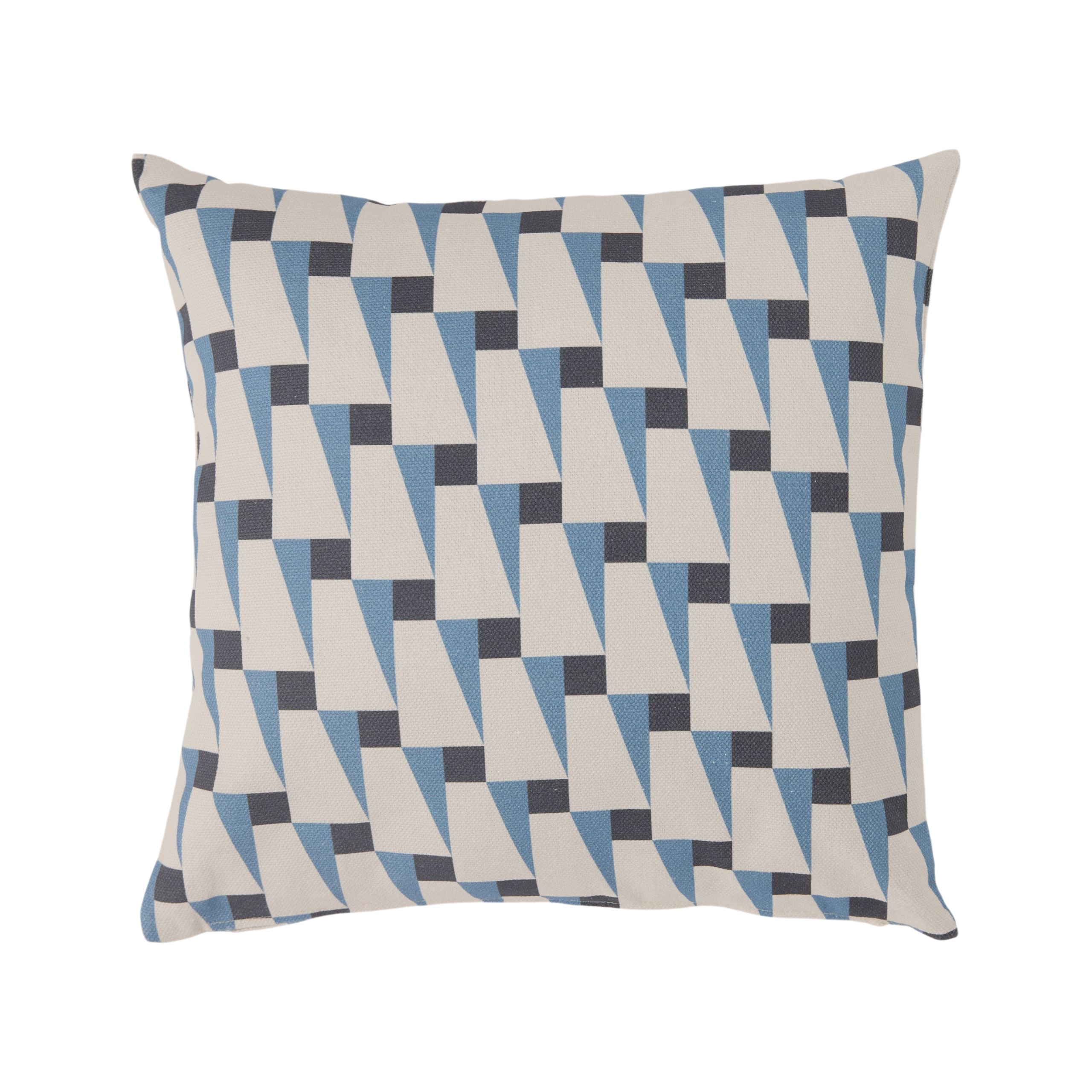 Coussin coton Nautique urbain CAMIF - Bleu Gris - 45 x 45 cm
