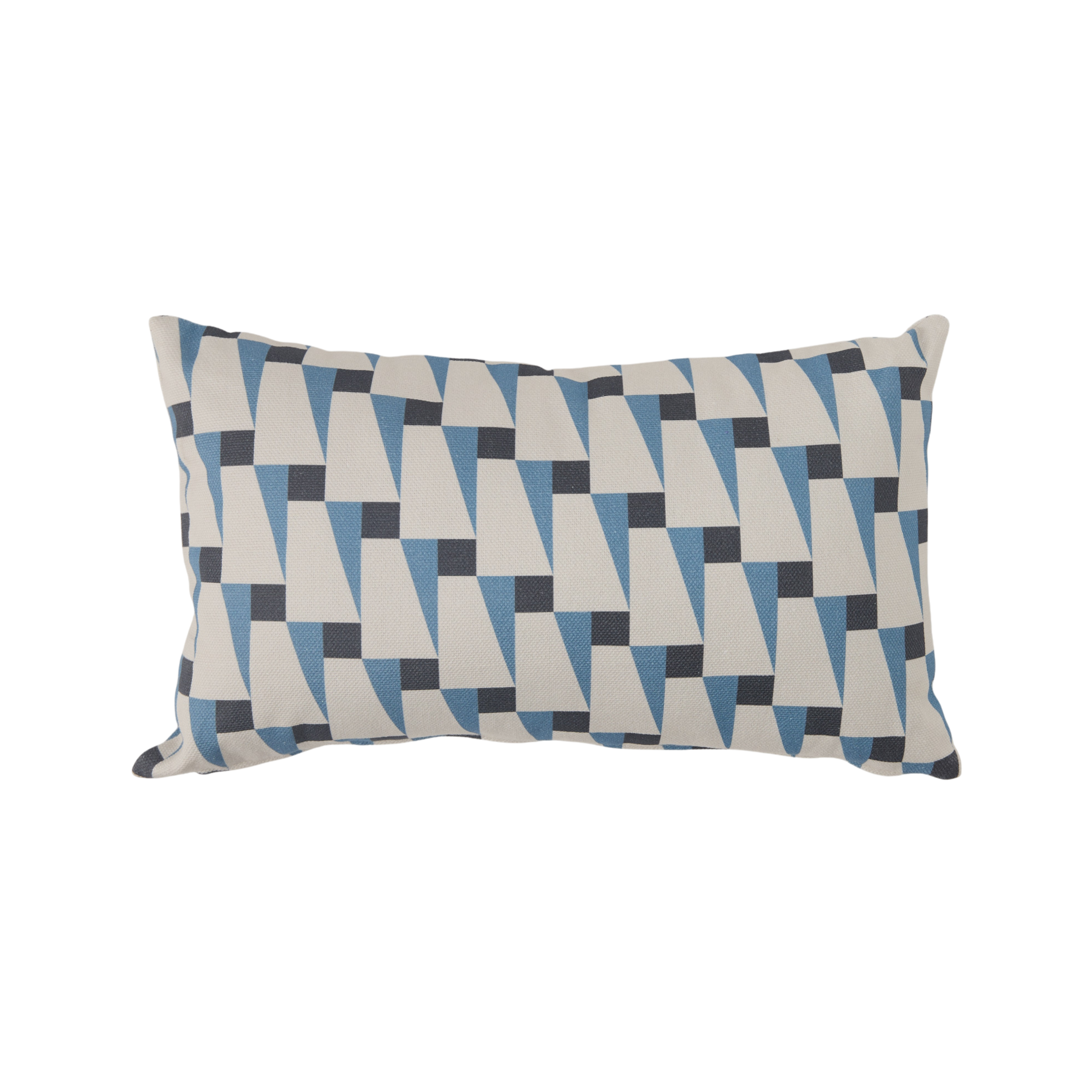 Coussin coton Nautique urbain CAMIF - Bleu Gris - 30 x 50 cm