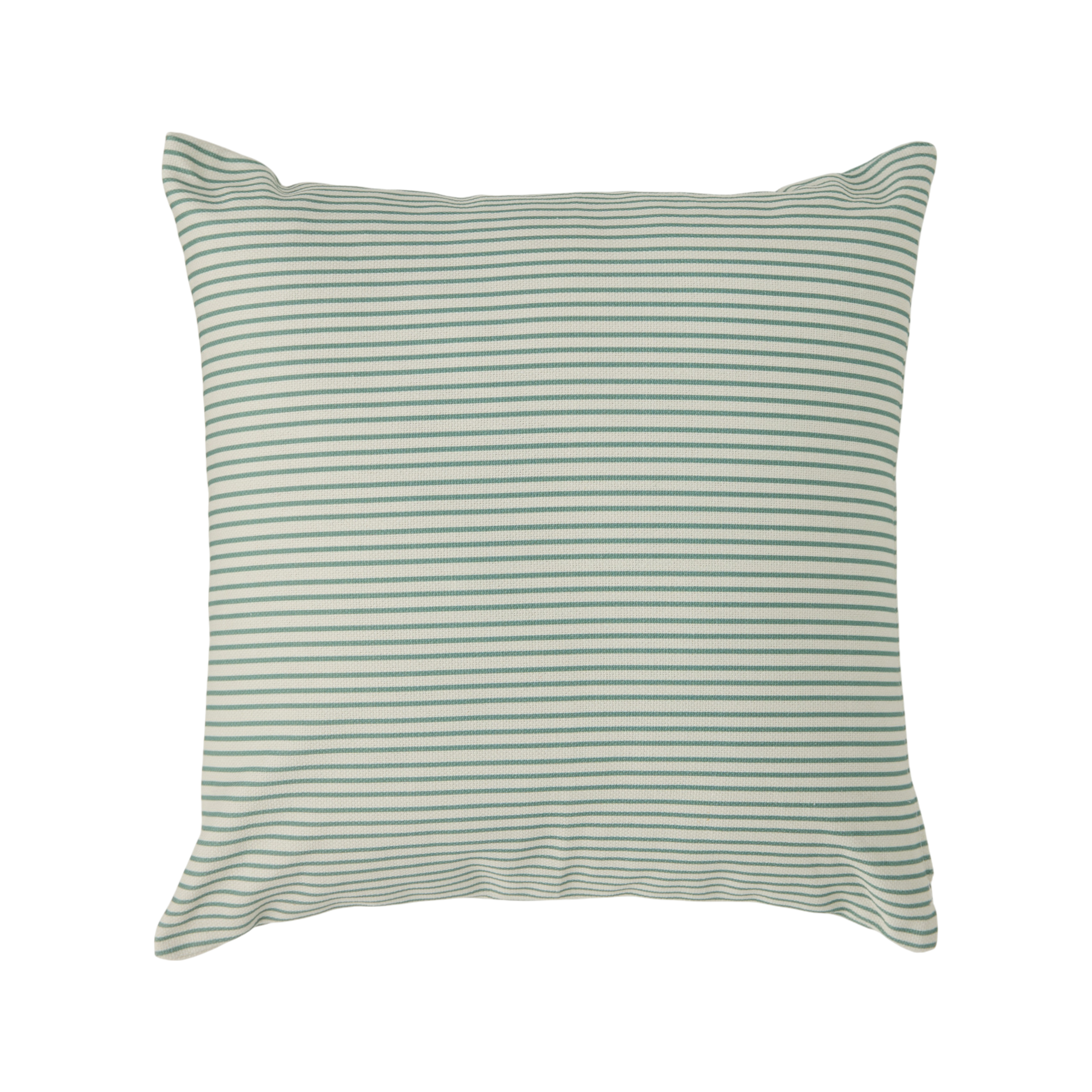 Coussin coton Aulne CAMIF - Rayures Vertes - 45 x 45 cm