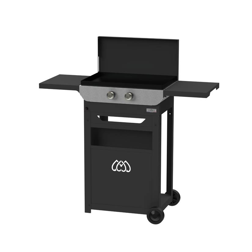 Ensemble Plancha Gaz, Chariot et Couvercle en Acier et Inox Original LE MARQUIER