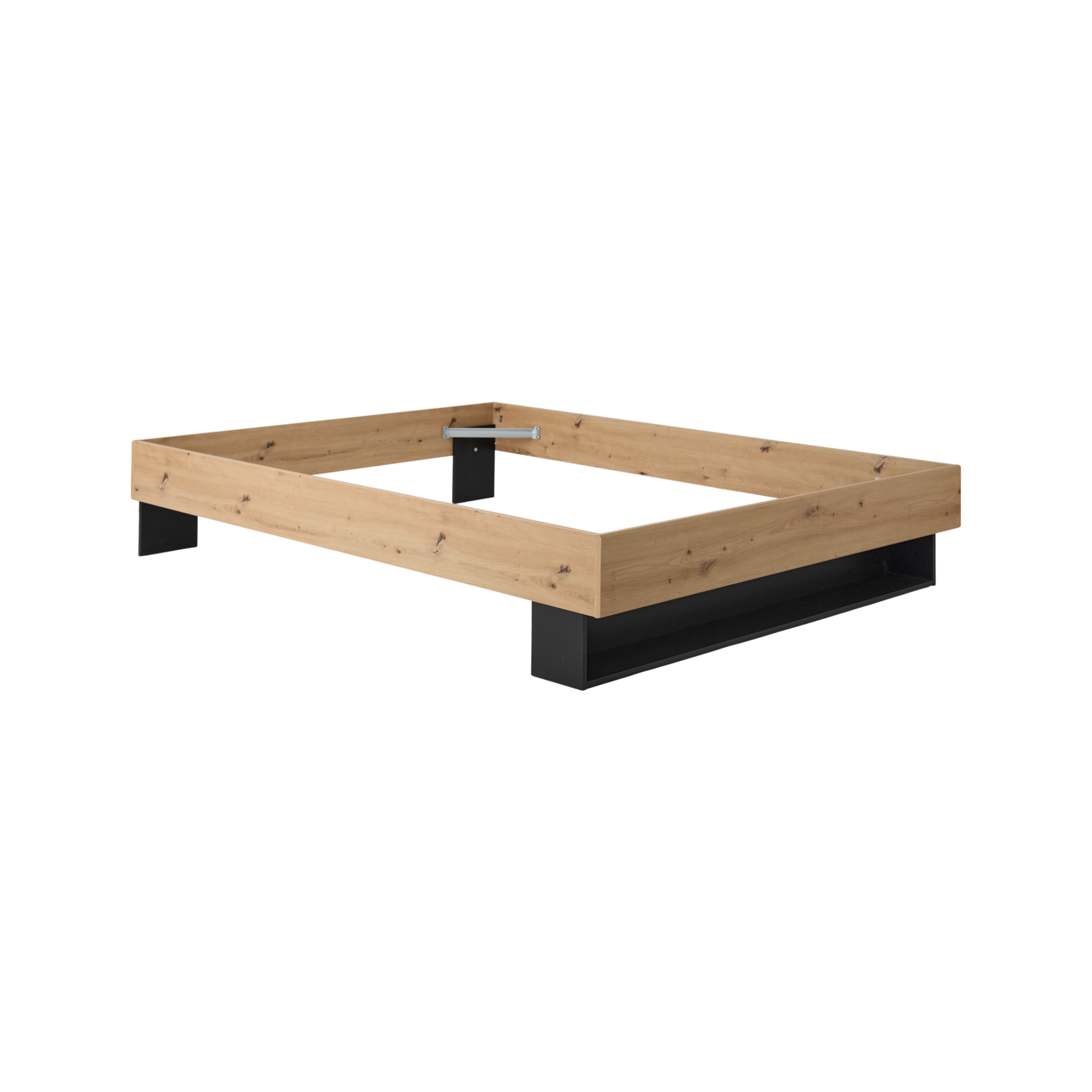 Lit avec tiroir de rangement en option Paris - Bois/Noir - 160 x 200 cm