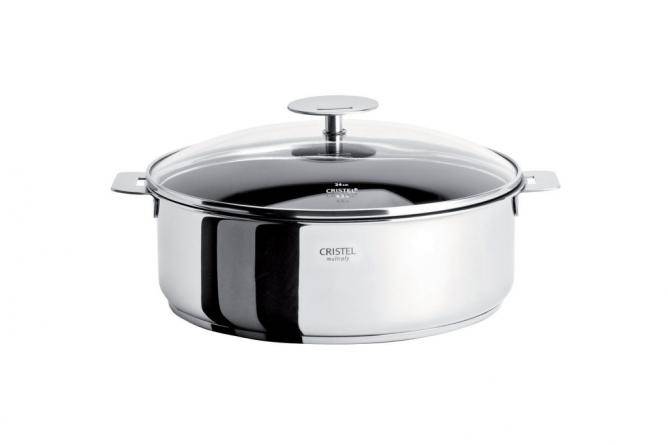 Sauteuse Exceliss + couvercle en verre CRISTEL Casteline - 24 cm