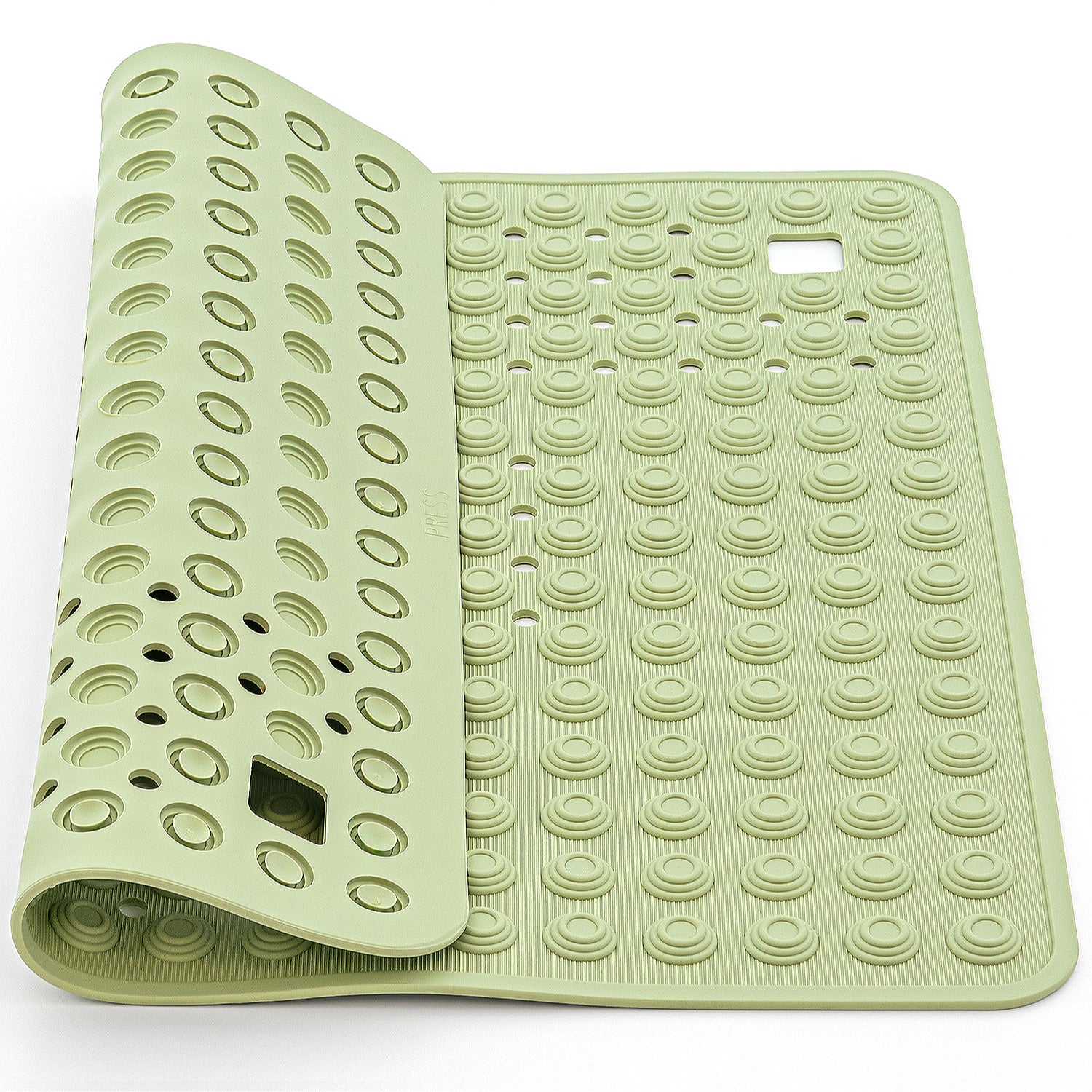 Tatkraft Detail - Tapis de Douche Antidérapant, 60x60cm, pour Enfant et Senior, Solide Thermoplastique, Qualité Premium Fabrique en Italie, Vert