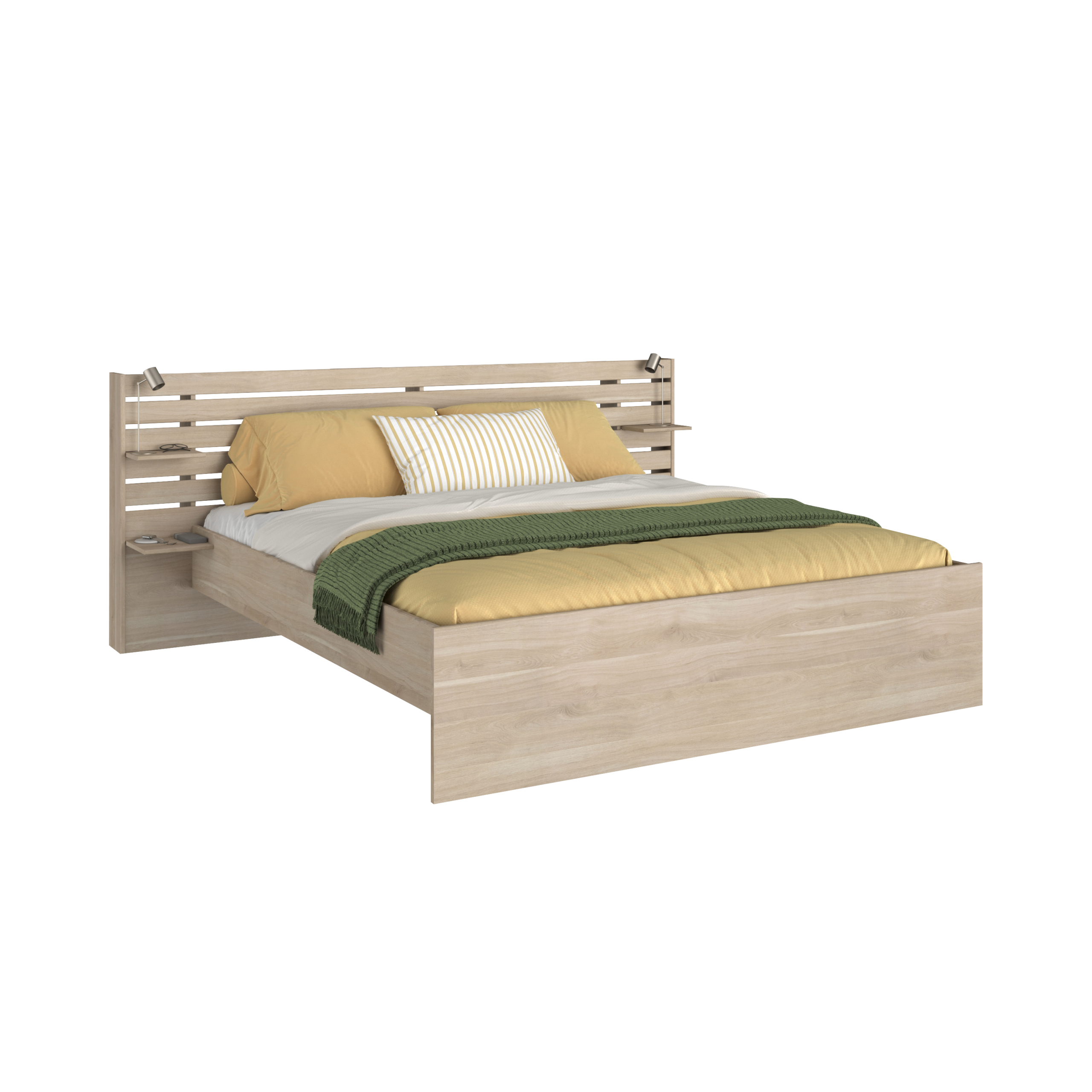 Lit avec tiroirs de rangement en option Palmyre - 140 x 200 cm