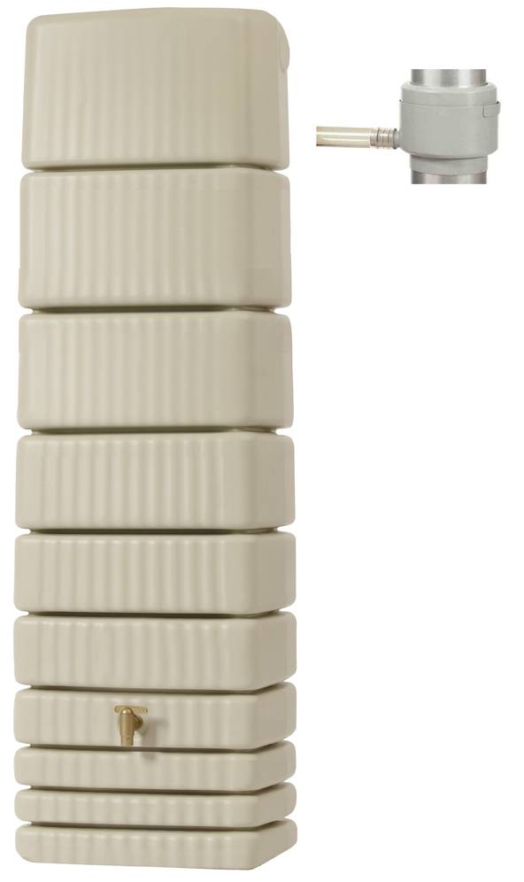 Kit Récupérateur d'Eau Cuve Murale 650 L Slim Sable GARANTIA