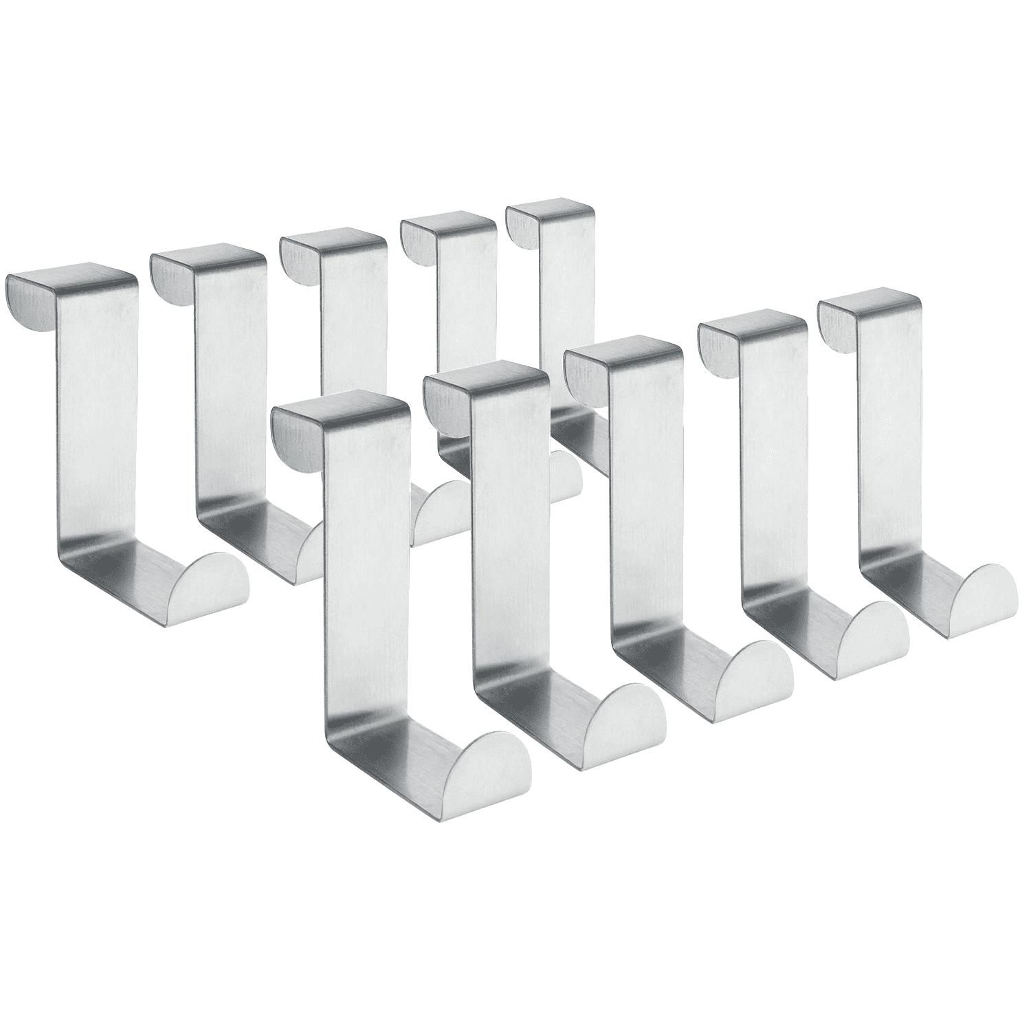 Tatkraft Seger 6 Crochets de Porte en Acier Inoxydable, Réversibles pour Porte Standart et Placard Armoire, Jusqu’à 5 kg