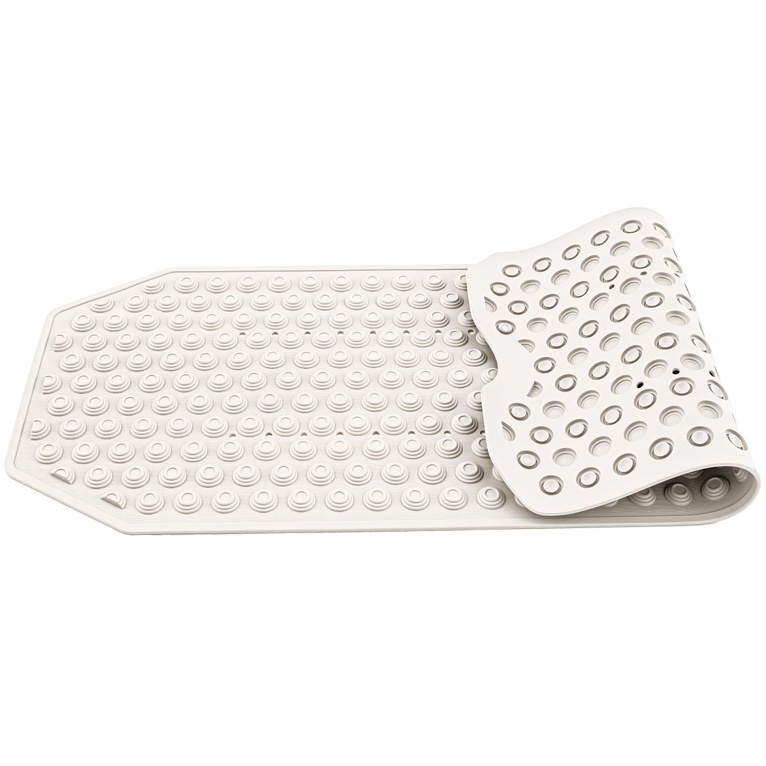 Tatkraft Secure - Tapis Douche Italienne, Tapis Antidérapant Baignoire Senior & Bebe, 40x103cm, Antifongique, Blanc