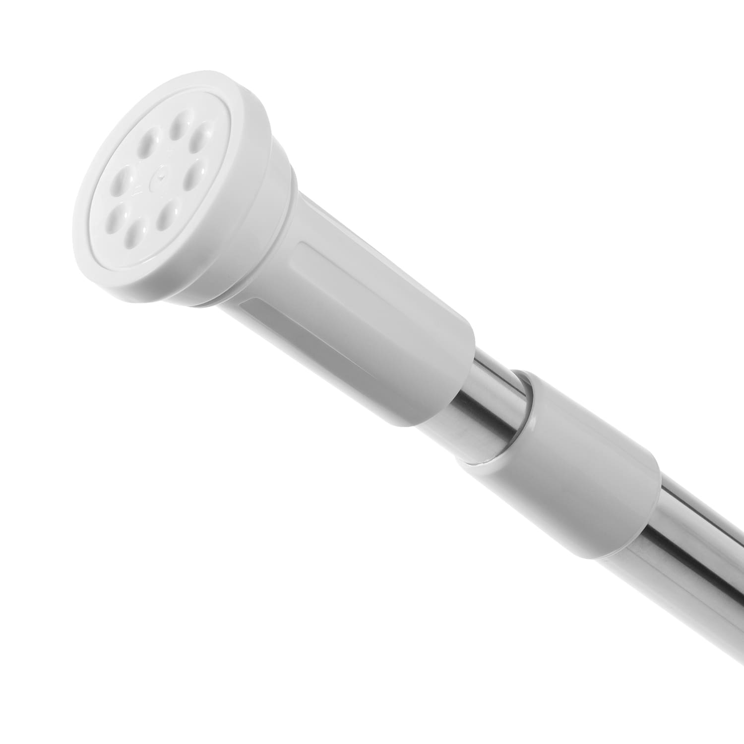 Tatkraft Oscar - Barre de Fixation Réglable pour Rideau de Douche sans Percer, Tringle de Douche Antidérapante Télescopique en Acier