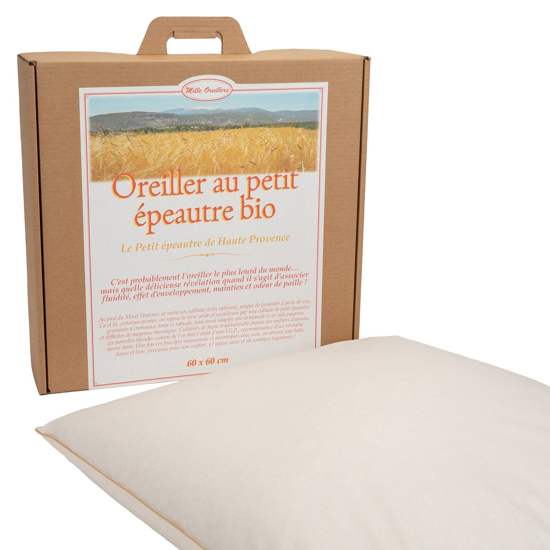 Oreiller ferme petit épeautre biologique MILLE OREILLERS - 60 x 60 cm