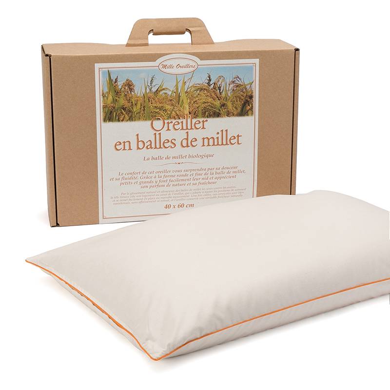 Oreiller ferme en millet biologique, MILLE OREILLERS - 50 x 70 cm
