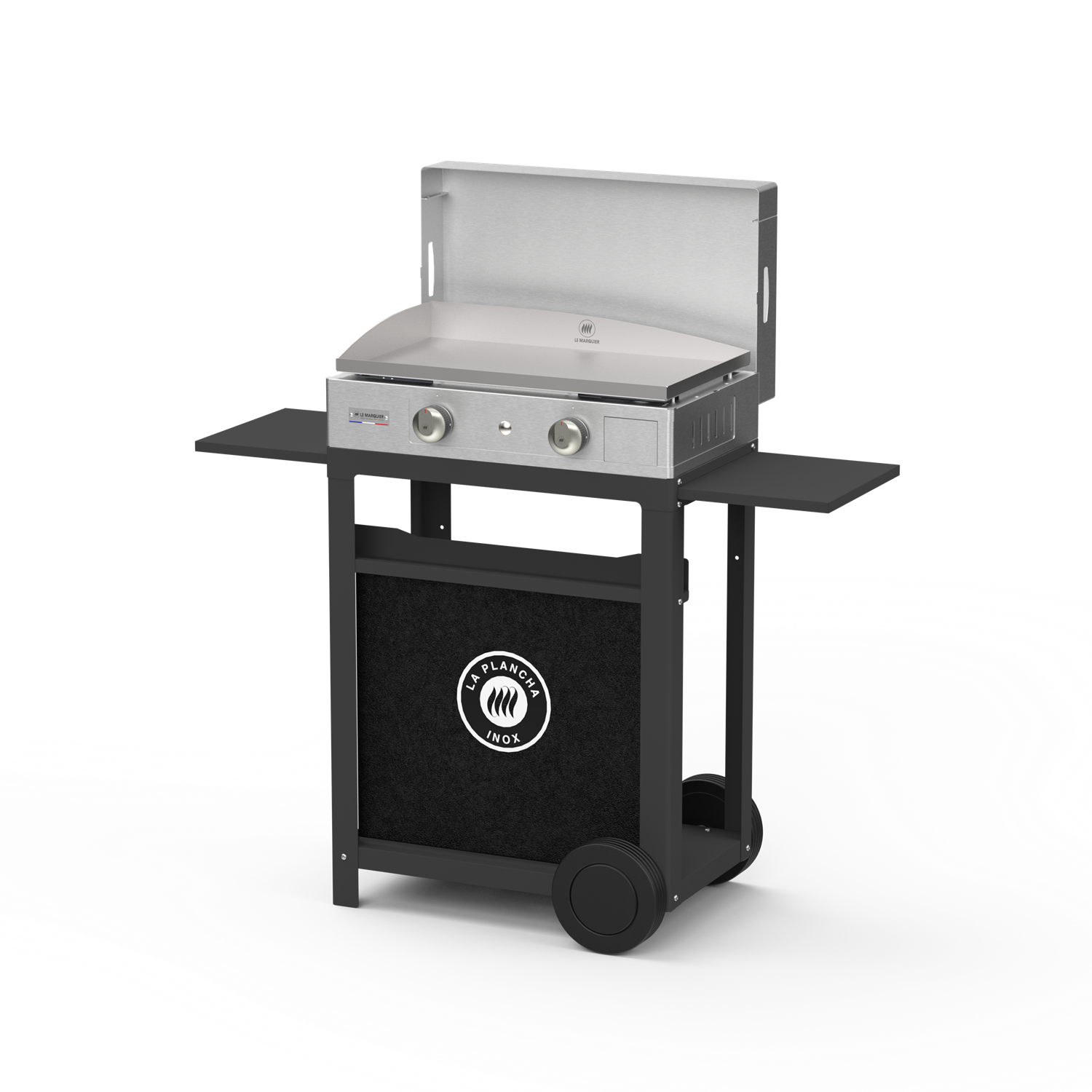 Ensemble Plancha, Chariot et Couvercle La Plancha Inox Gaz 260 LE MARQUIER