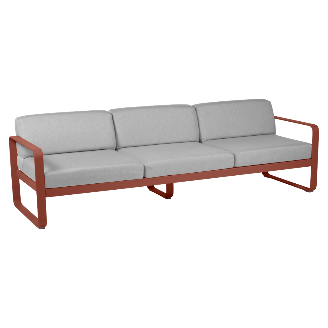 Canapé 3 Places Bellevie Gris Flanelle en Aluminium FERMOB - Ocre Rouge