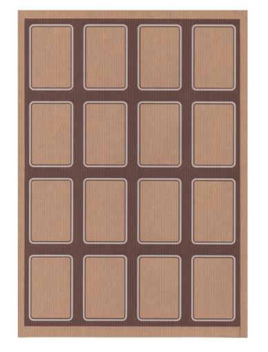 100 FEUILLES DIN A4 16 ÉTIQUETTES RECTANGULAIRES AUCOLLANTES 4,5x6,5 CM KRAFT