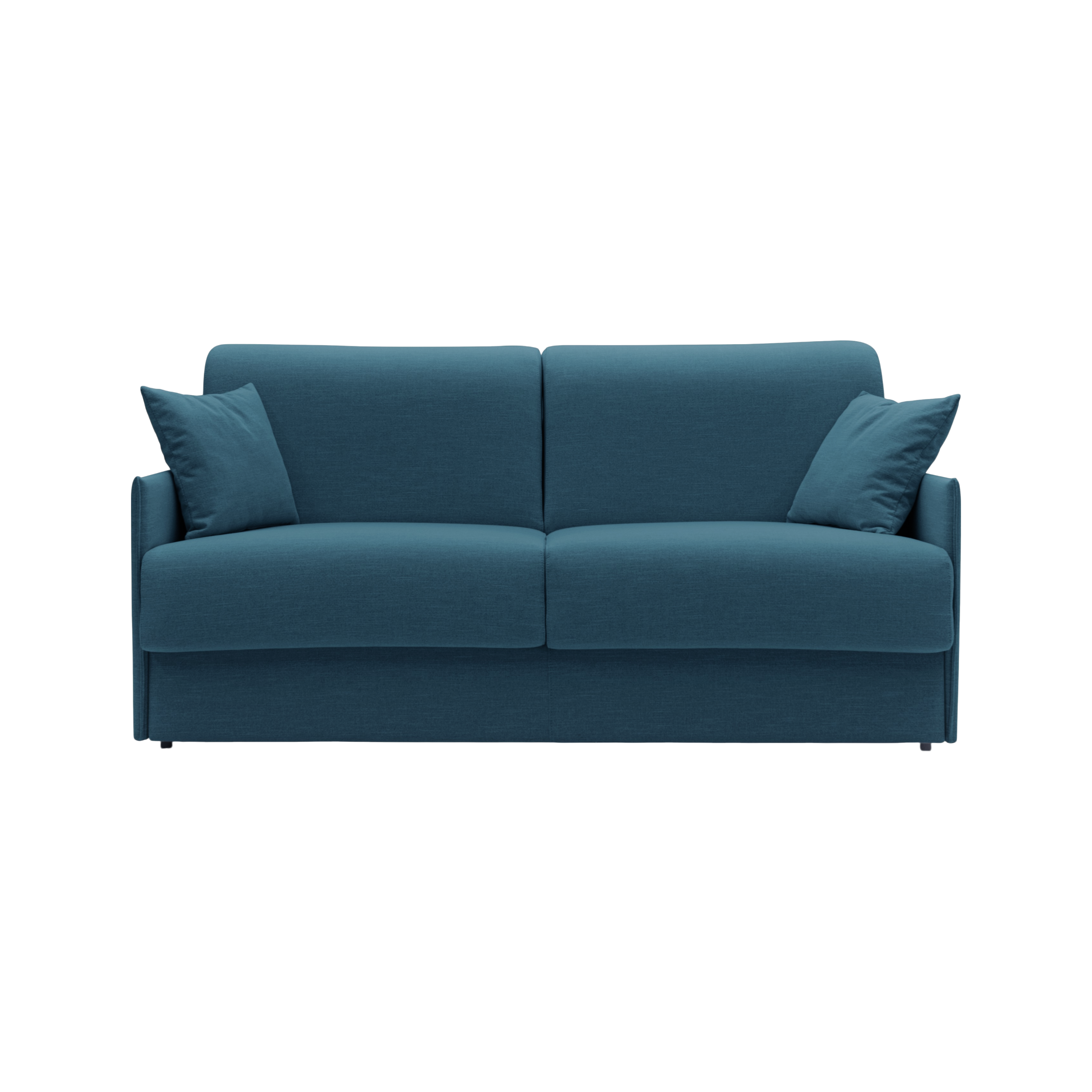 Canapé convertible tissu recyclé déhoussable Arthur - Bleu Canard - Grand 3 places