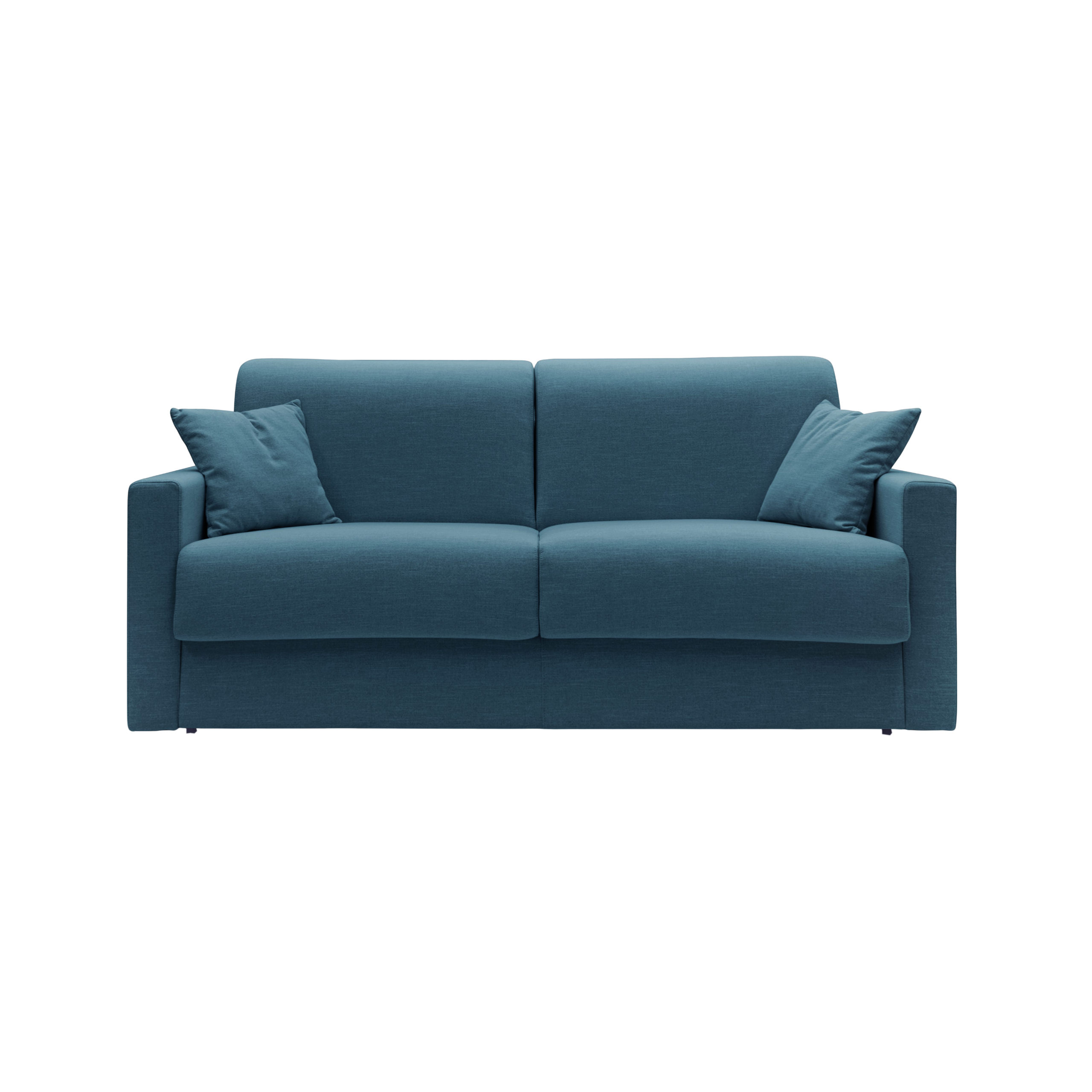 Canapé convertible tissu recyclé déhoussable Aubin - Bleu Canard - Grand 3 places