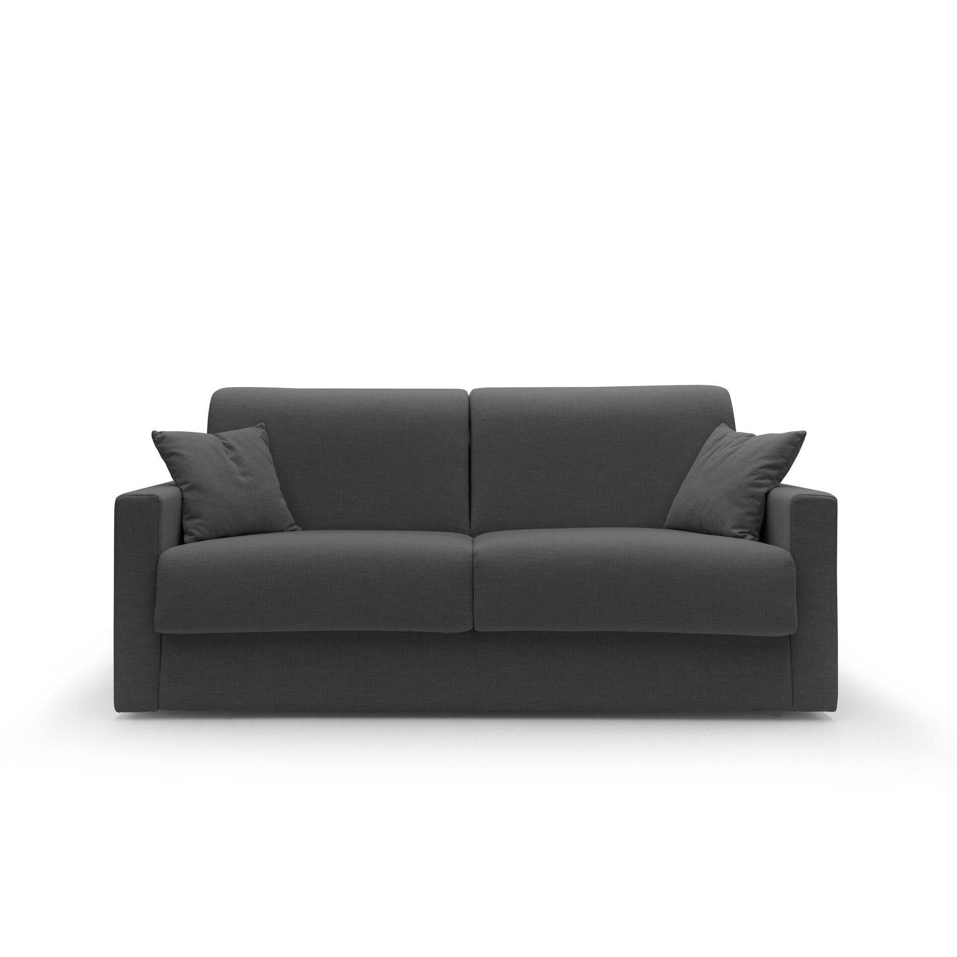 Canapé convertible tissu recyclé déhoussable Aubin - Anthracite - Grand 3 places