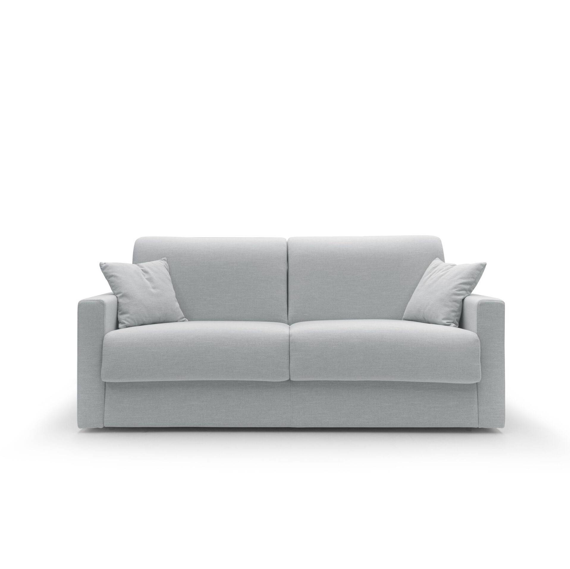 Canapé convertible tissu recyclé déhoussable Aubin - Gris Clair - Grand 3 places