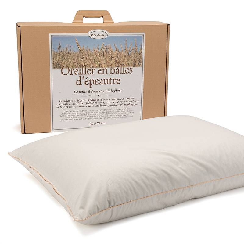 Oreiller ferme d'épeautre biologique, MILLE OREILLERS - 50 x 70 cm