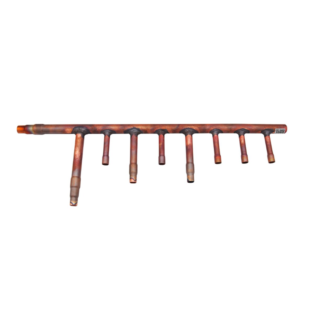 Tecnogas copper manifold 8 connections - for refrigeration piping circuits of VRV, VRF multisplit air conditioning systems