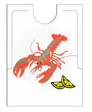 BAVOIRS HOMARD POUR ADULTE 38,3x48 CM BLANC CPE x500