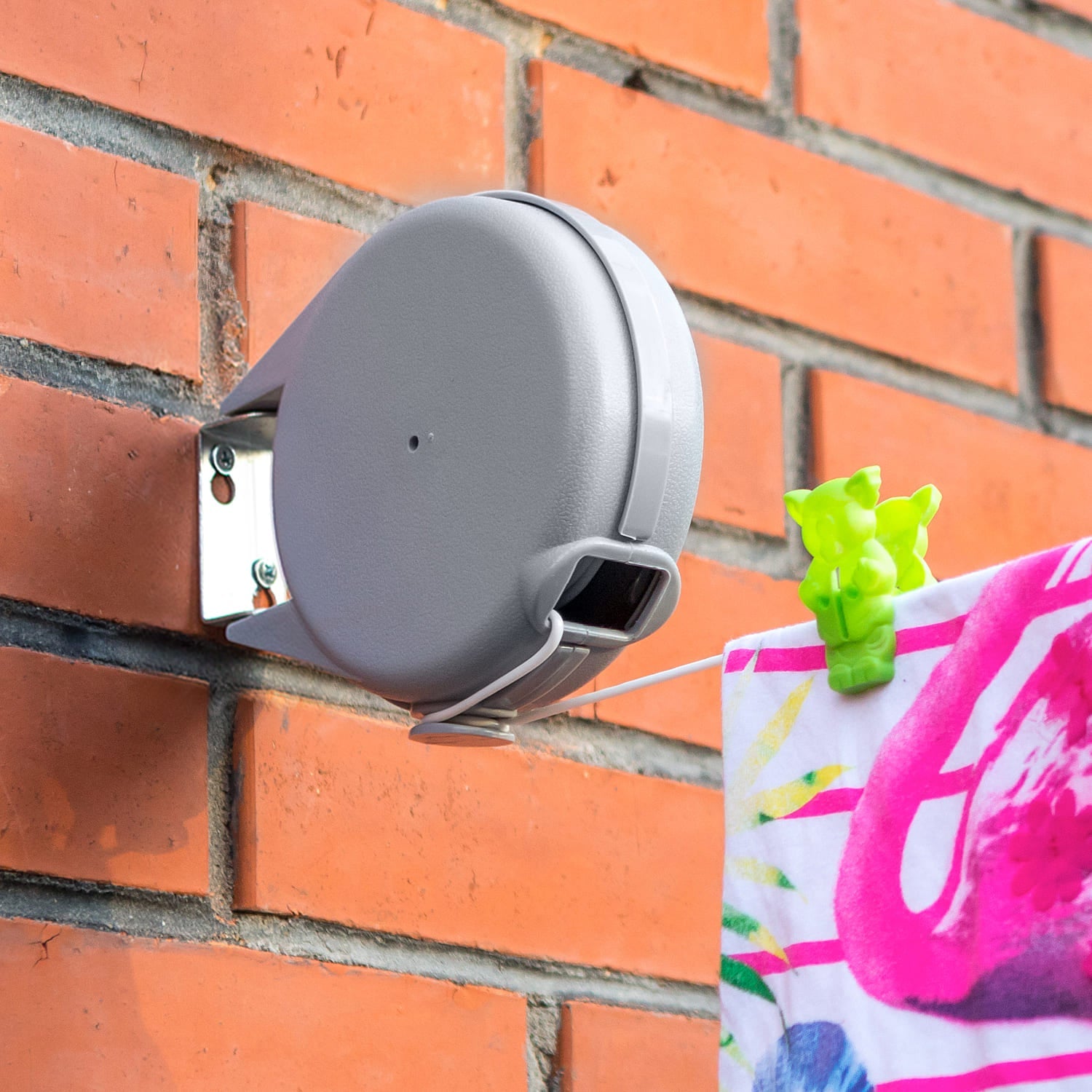 art moon Long - Corde à Linge Rétractable de 12 m pour Vêtements, Etendoir Extérieure Mural, Séchoir à Linge de Jardin, Rétractable Automatique