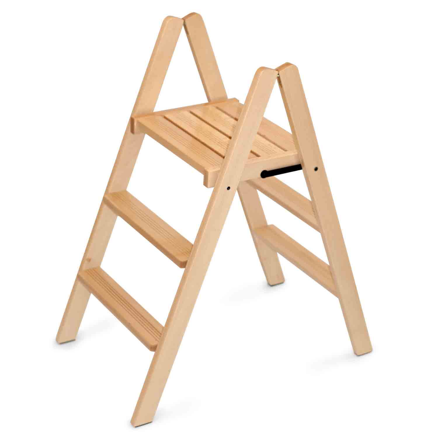 ARIT - Escabeau DOROTEA, Escabeau Bois, Escabeau Pliable, Tabouret Pliant, Petit Escabeau, équipé de 2 marches et d'une large plateforme