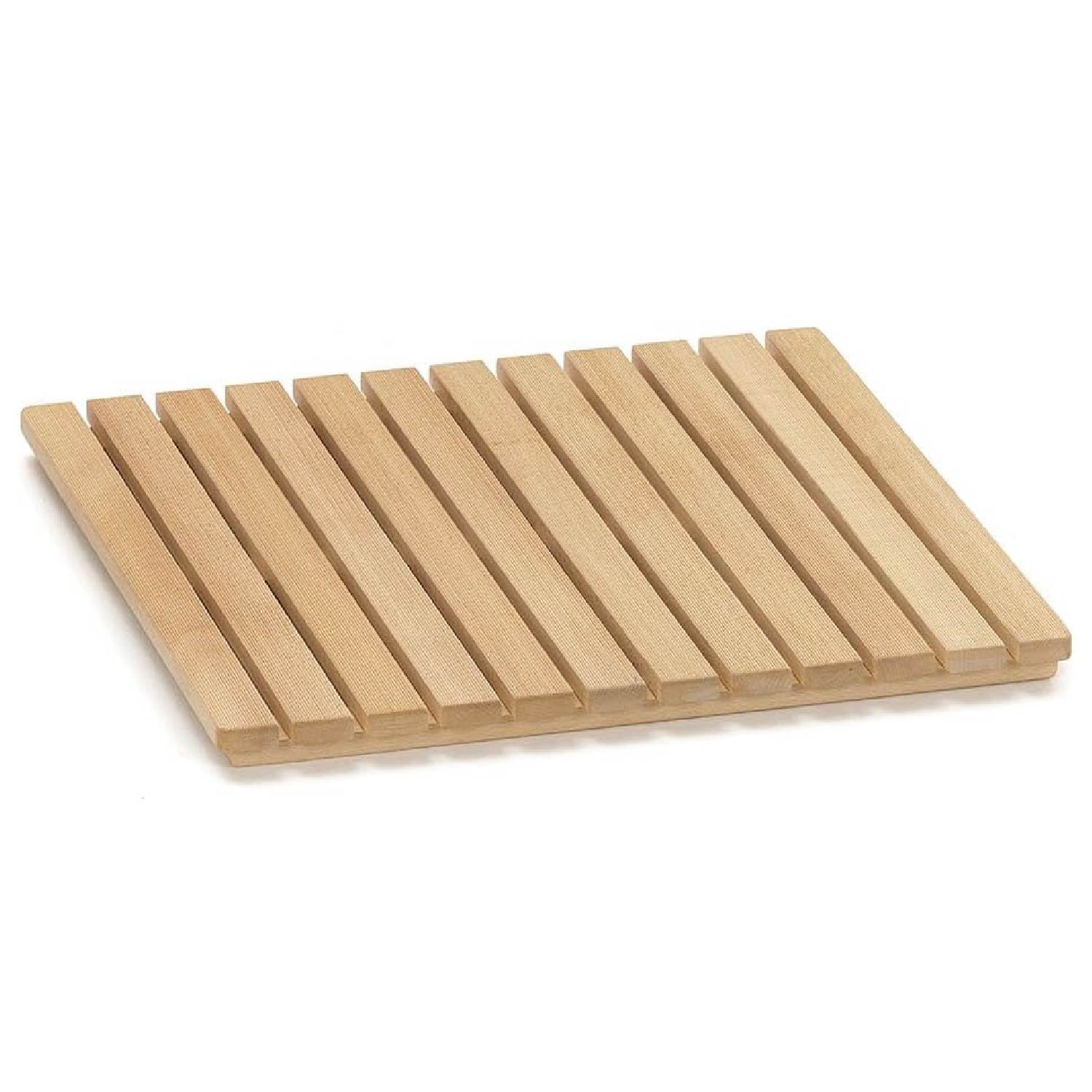 ARIT - Tapis de bain SAMOA 60 Tapis de douche, Tapis bois, Tapis salle de bain, en hêtre massif traité pour résister à l'eau - Couleur naturelle