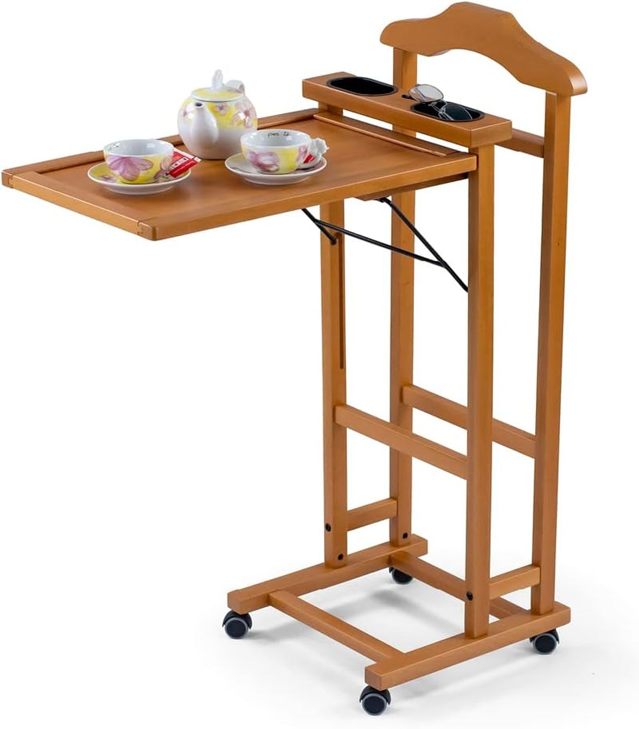 ARIT ALVARO - Valet de chambre, Porte Vetement, Valet de nuit, Valet de chambre bois, Porte vetement chambre, en hêtre massif - Couleur cerise