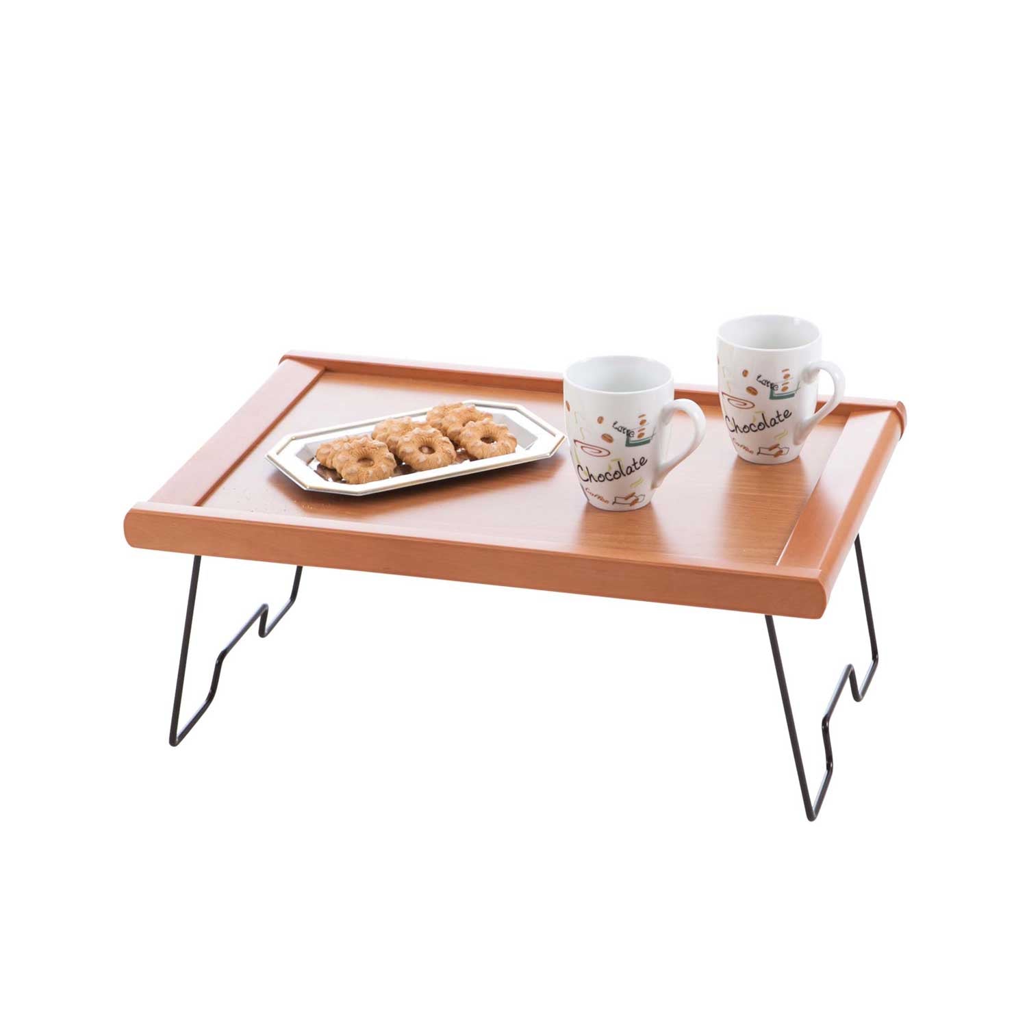 ARIT - Chariot de service MELFO, plateau de lit, plateau stratifié, structure en hêtre massif - Couleur cerise