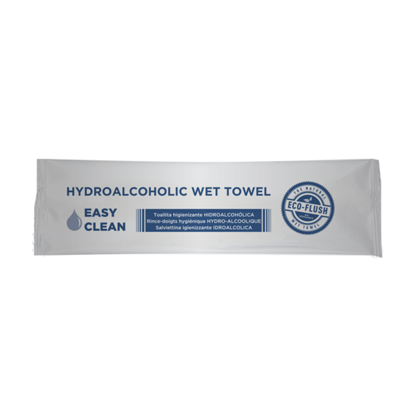 Rince-doigts hydro-alcooliques "roll-it" 'easy clean' 50 g/m² 14,5x4 cm blanc cellulose - vendu par 600 (PU 0,148 €)