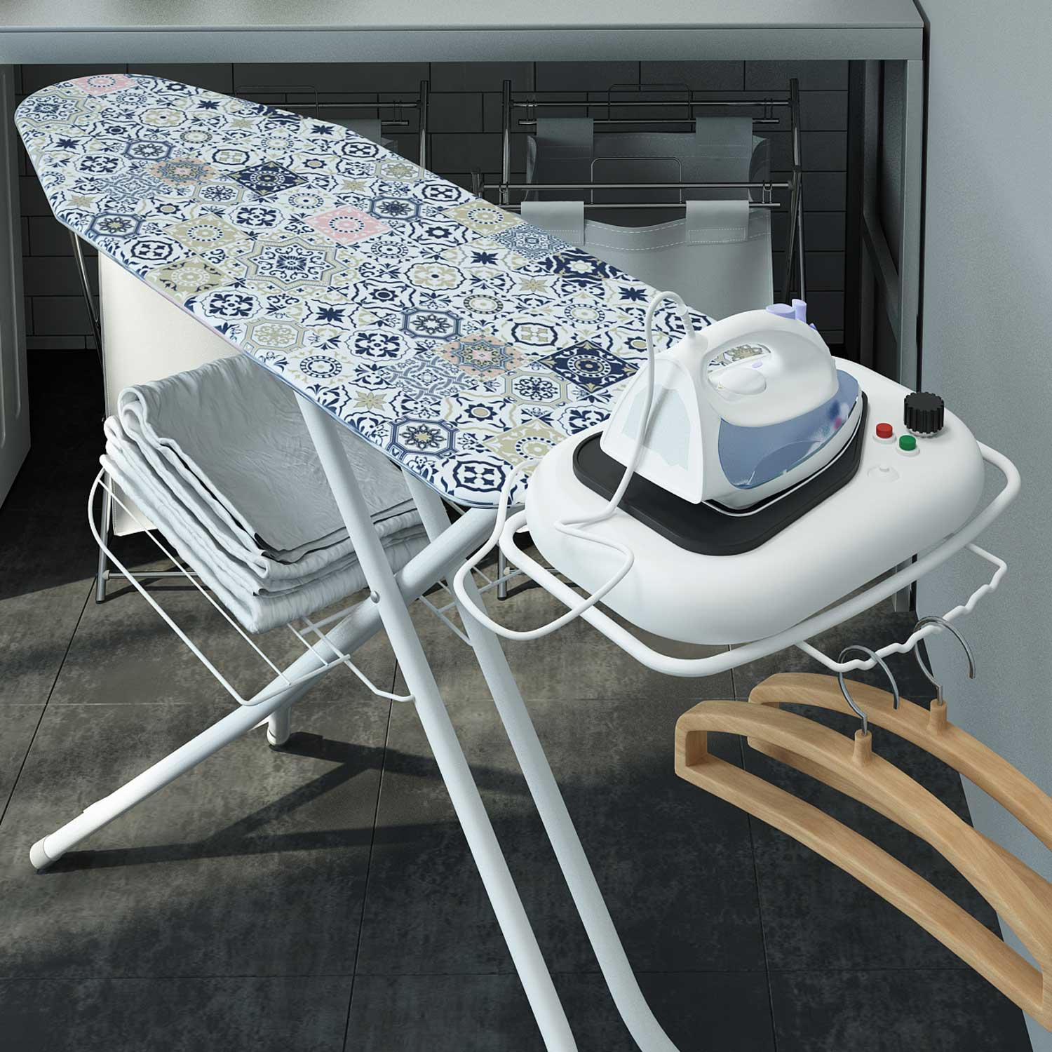 Colombo TURBO VAPOR - Planche à Repasser, Table à Repasser, (120 x 40 cm) Support fer vapeur renforcé, Pieds stables en tube unique Fabriqué en Italie