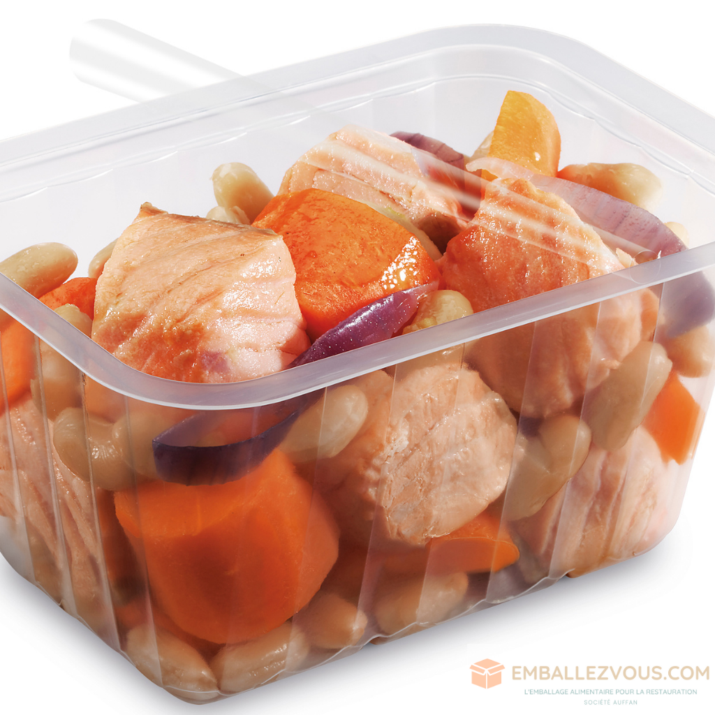 BARQUETTE THERMOSCELLABLE ALPHACEL CHAUD PLASTIQUE TRANSPARENT 500ML VENDU PAR 1600 - CL500TP