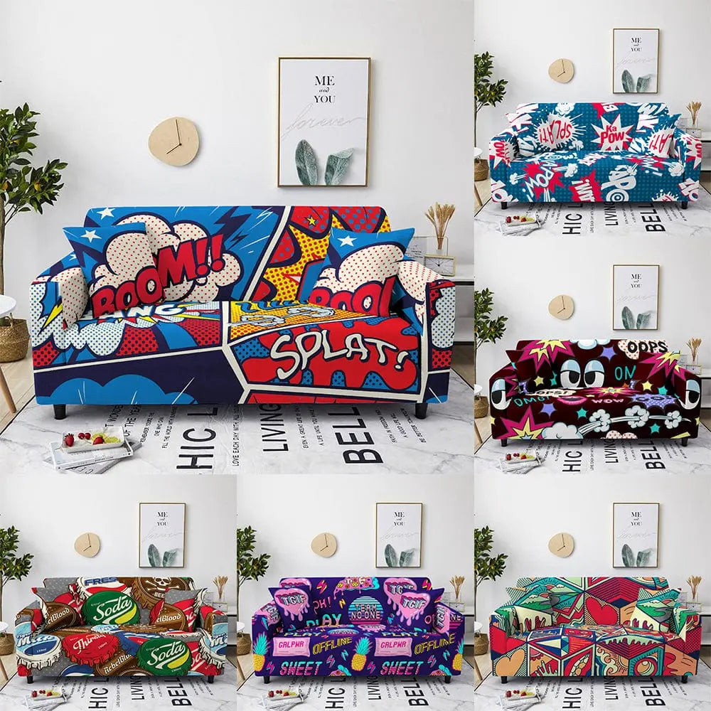 ANIME - Housse canapé extensible imprimée