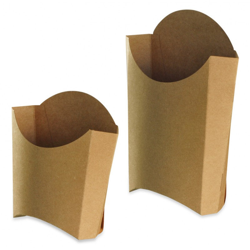 BOÎTE A FRITE EMBALLAGE CARTON BRUN MOYEN FORMAT 12X13.5X14,5cm - vendu par 1000