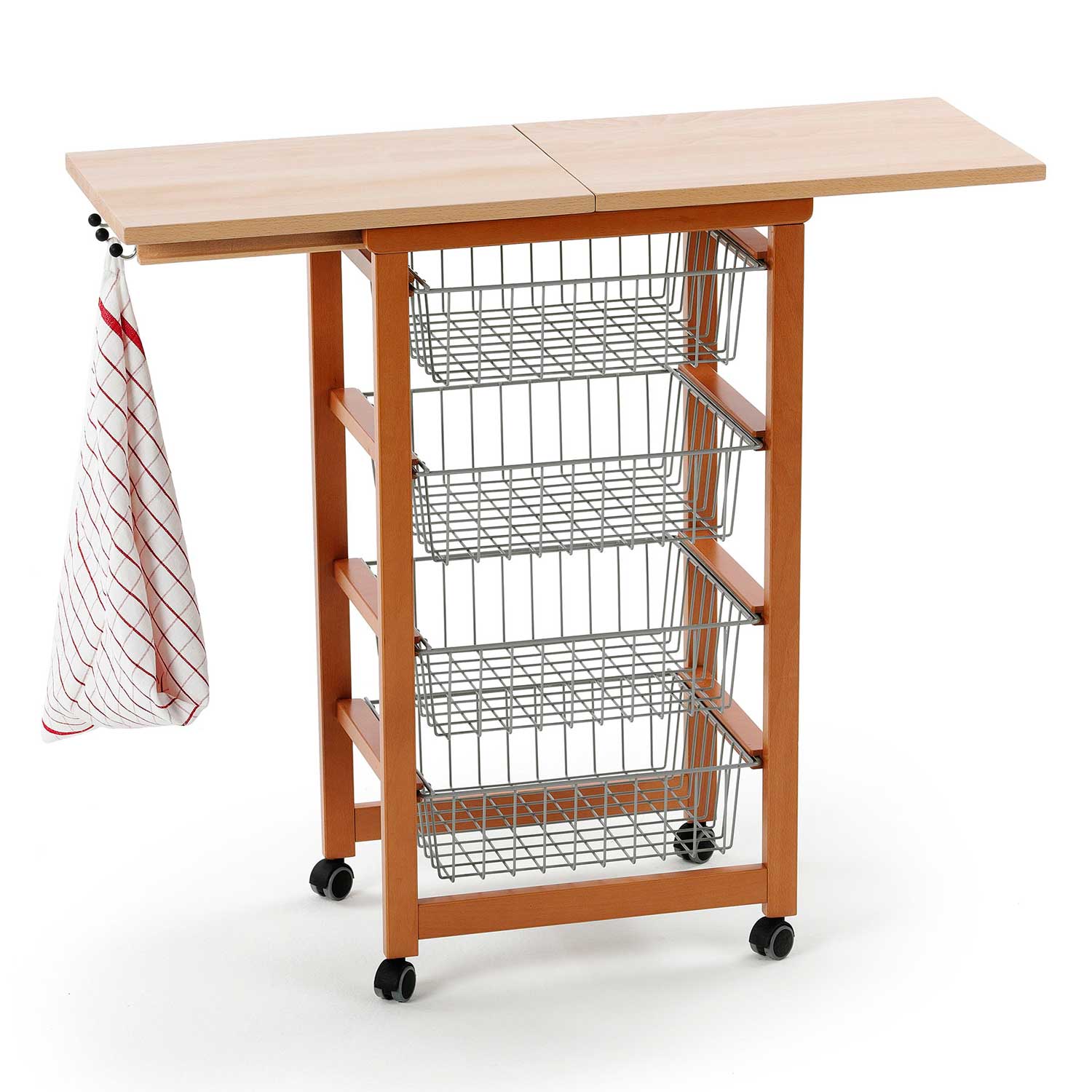 ARIT - Chariot de cuisine GASTONCINO, Desserte Cuisine, Desserte a Roulette, Desserte Bois(da 48 a 96 cm) - Couleur ciliegio