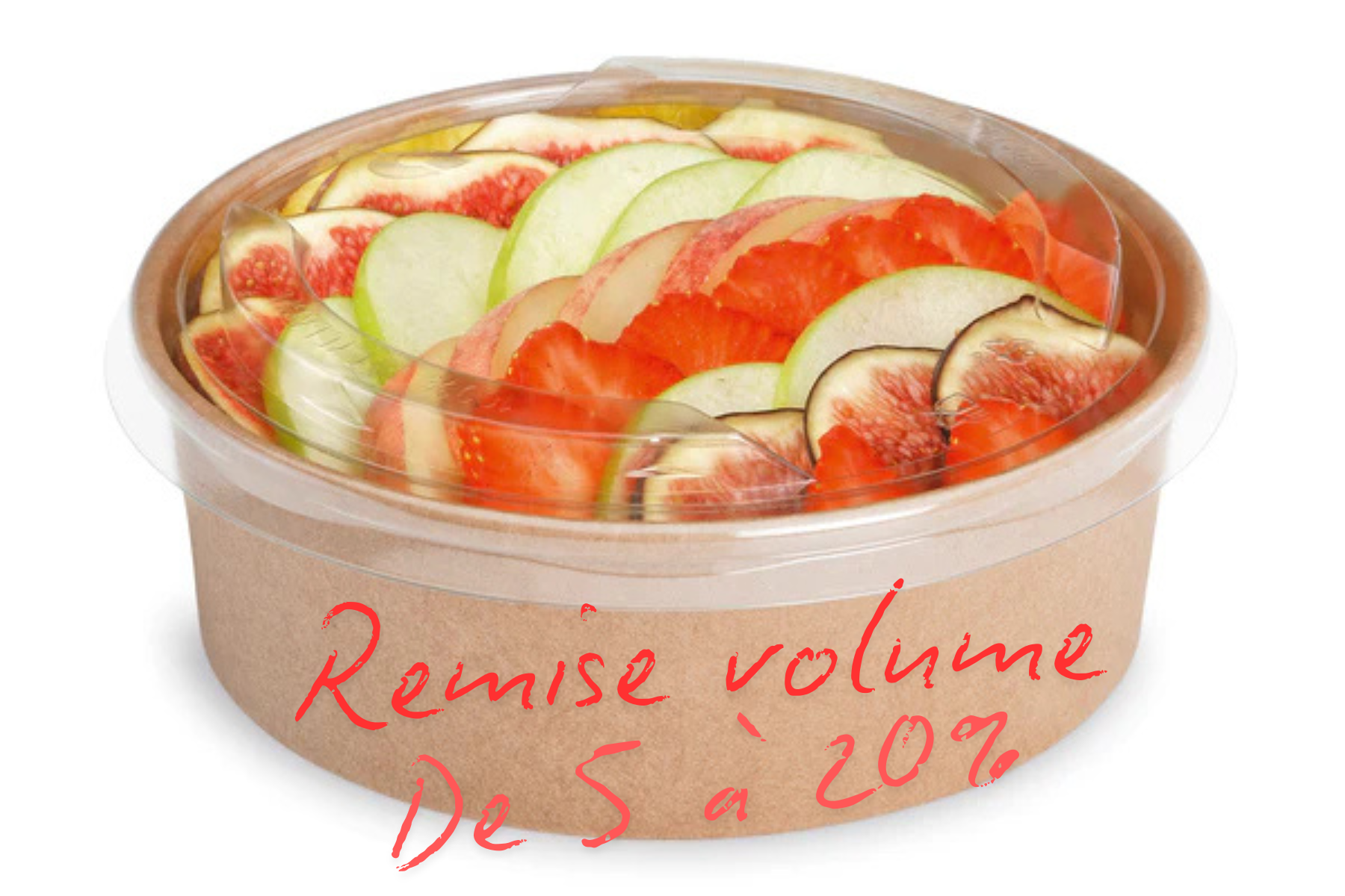 Bol Saladier carton + couvercle 1300ML   - vendu par 300