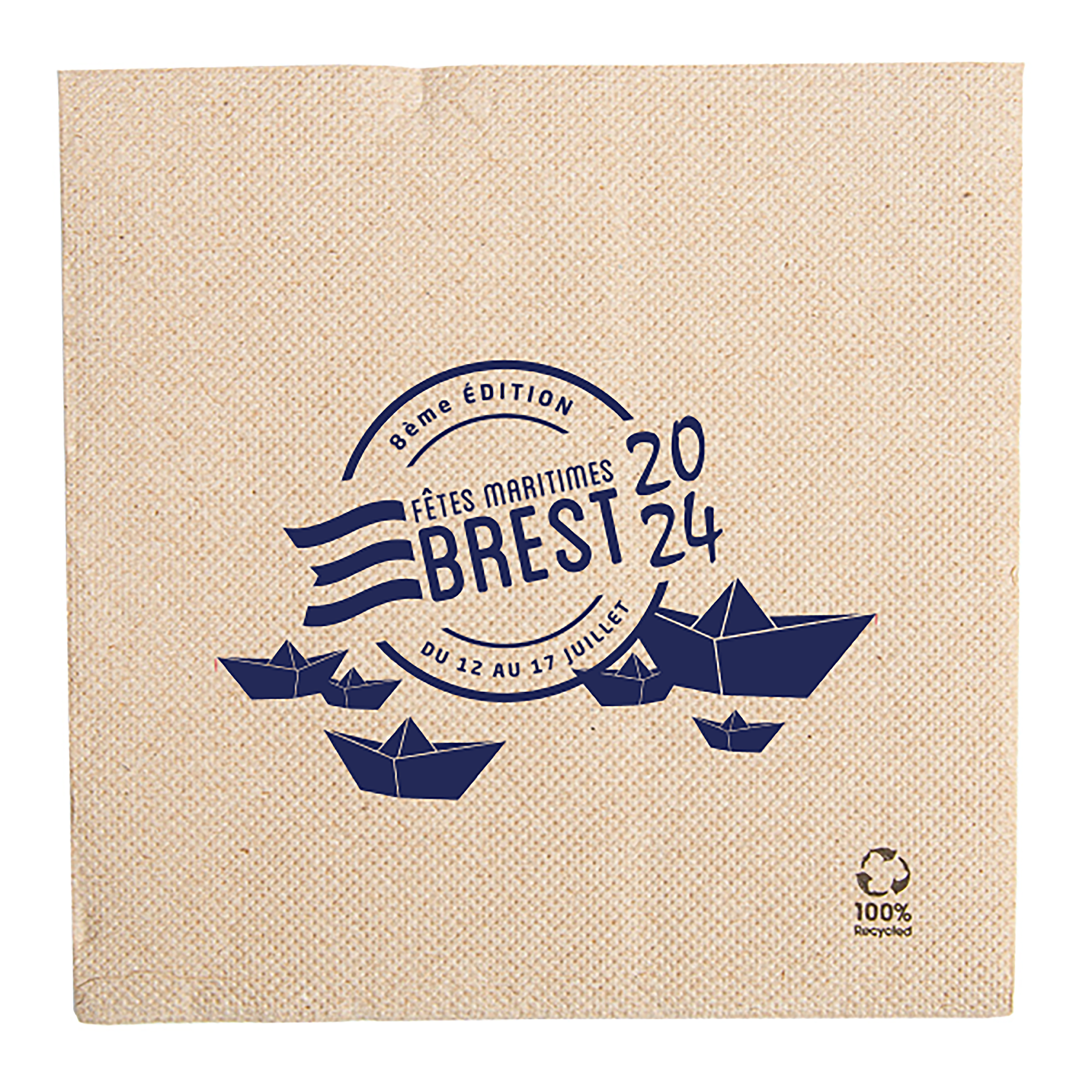 SERVIETTES DOUBLE POINT RECYCLEES 20X20 CM PERSO BREST 2024