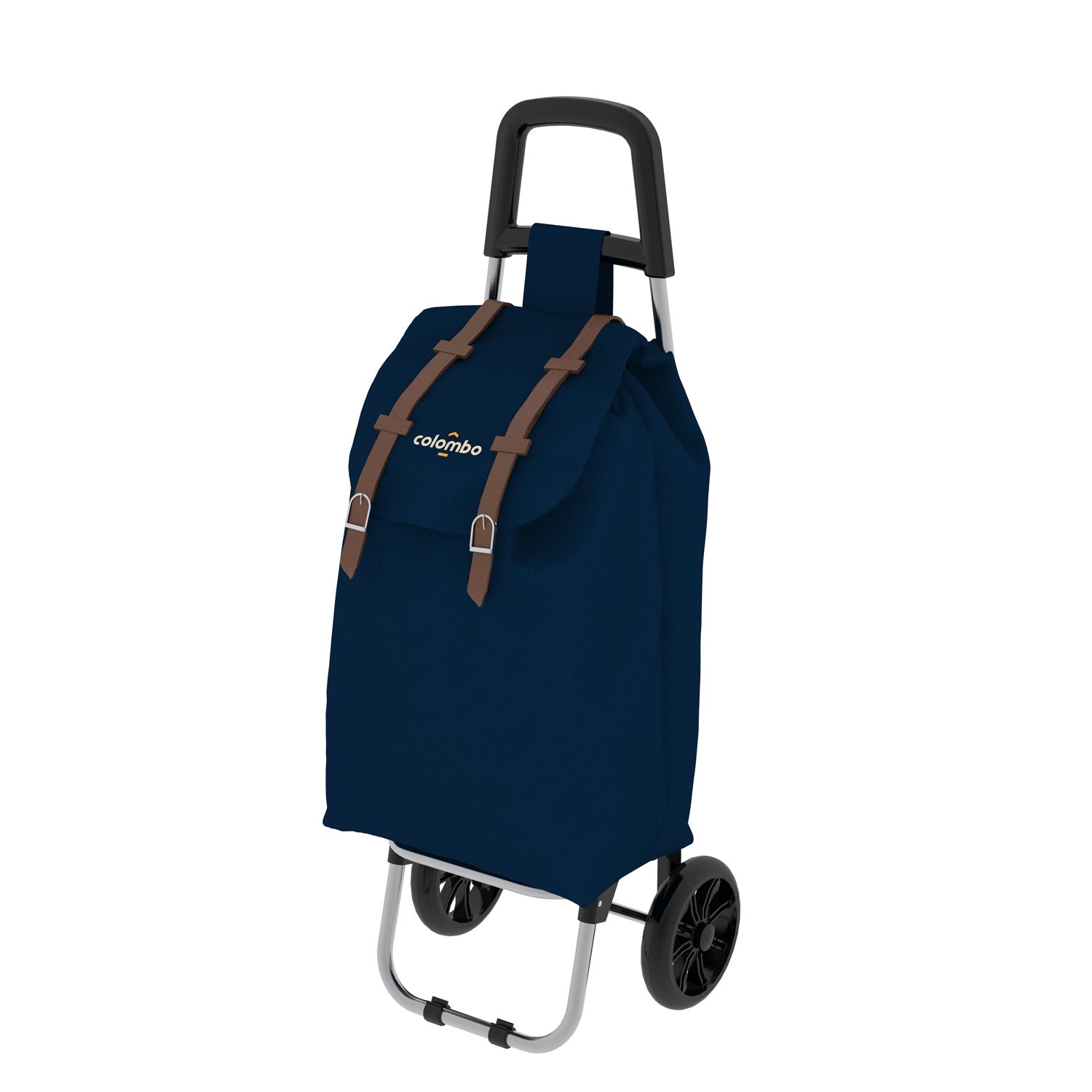 Colombo SMART - Chariot de courses, Chariot de Course Pliable, Capacité maximale 40 L, Sac en polyester imperméable, Bleu foncé