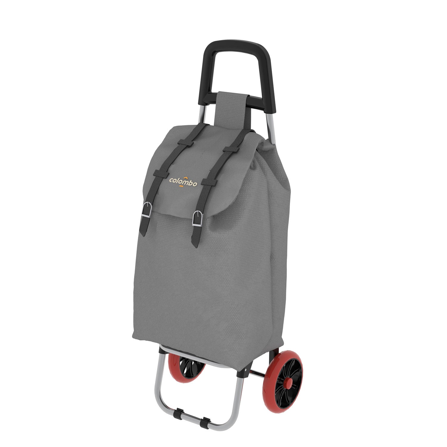 Colombo SMART - Chariot de courses, Chariot de Course Solide, Charge maximale 25 kg, Sac en polyester imperméable, Gris