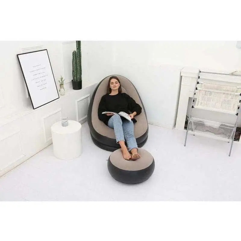 Canapé gonflable LAZYSOF, Fauteuil paresseux avec repose pied pliant gonflable