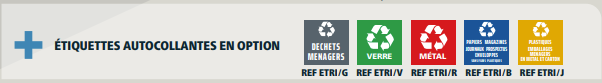 ETIQUETTES AUTOCOLLANTES TRI SELECTIF POUR POUBELLE SANS CONTACT FIT NOIRE