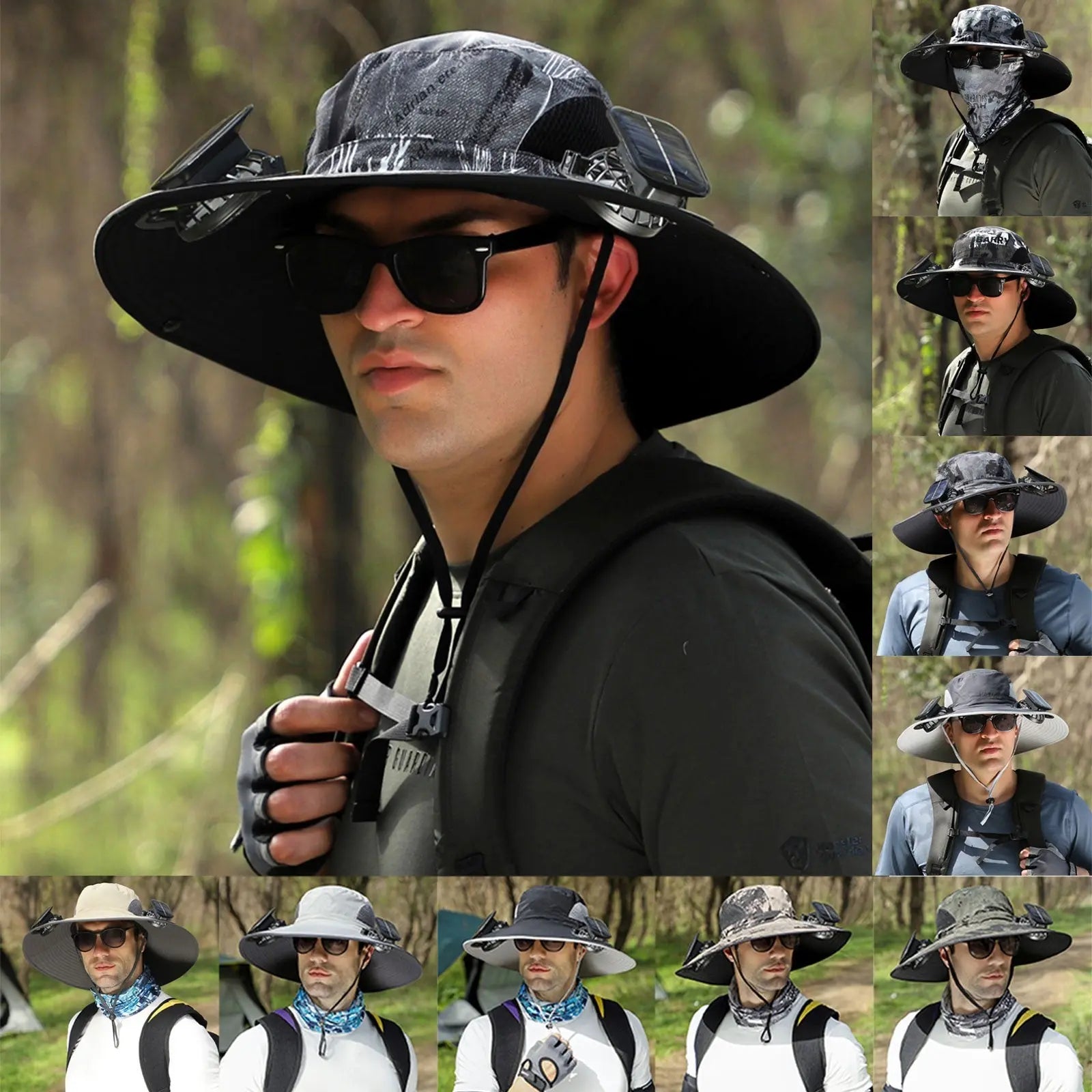 Chapeau à large bord ventilé solaire anti UV SUNCAP