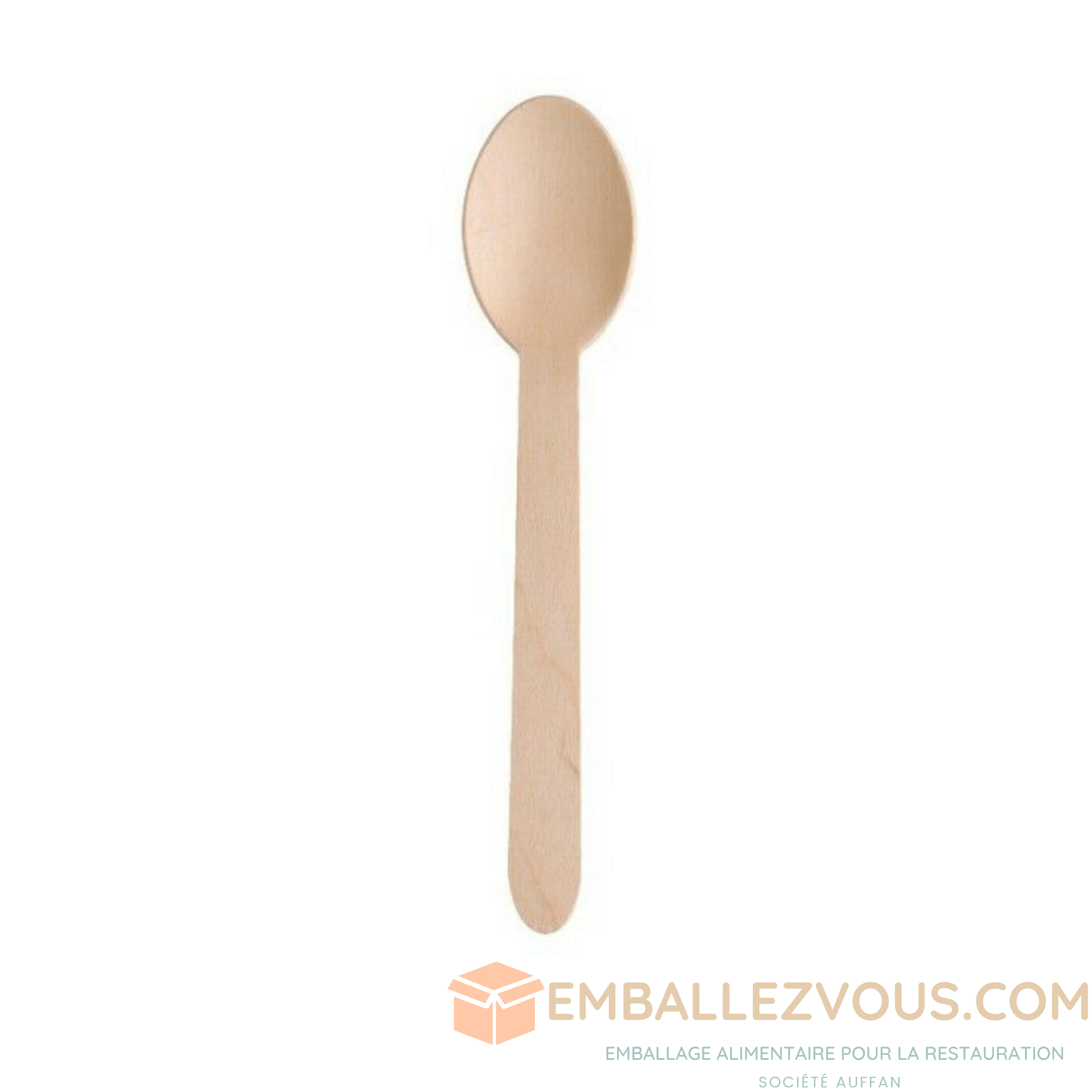Cuillère à soupe en bois naturel 16 cm - vendu par 50