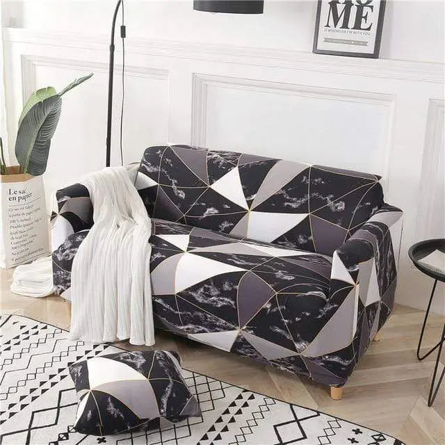 DARK GEOMETRIC - Housse extensible pour canapé et fauteuil