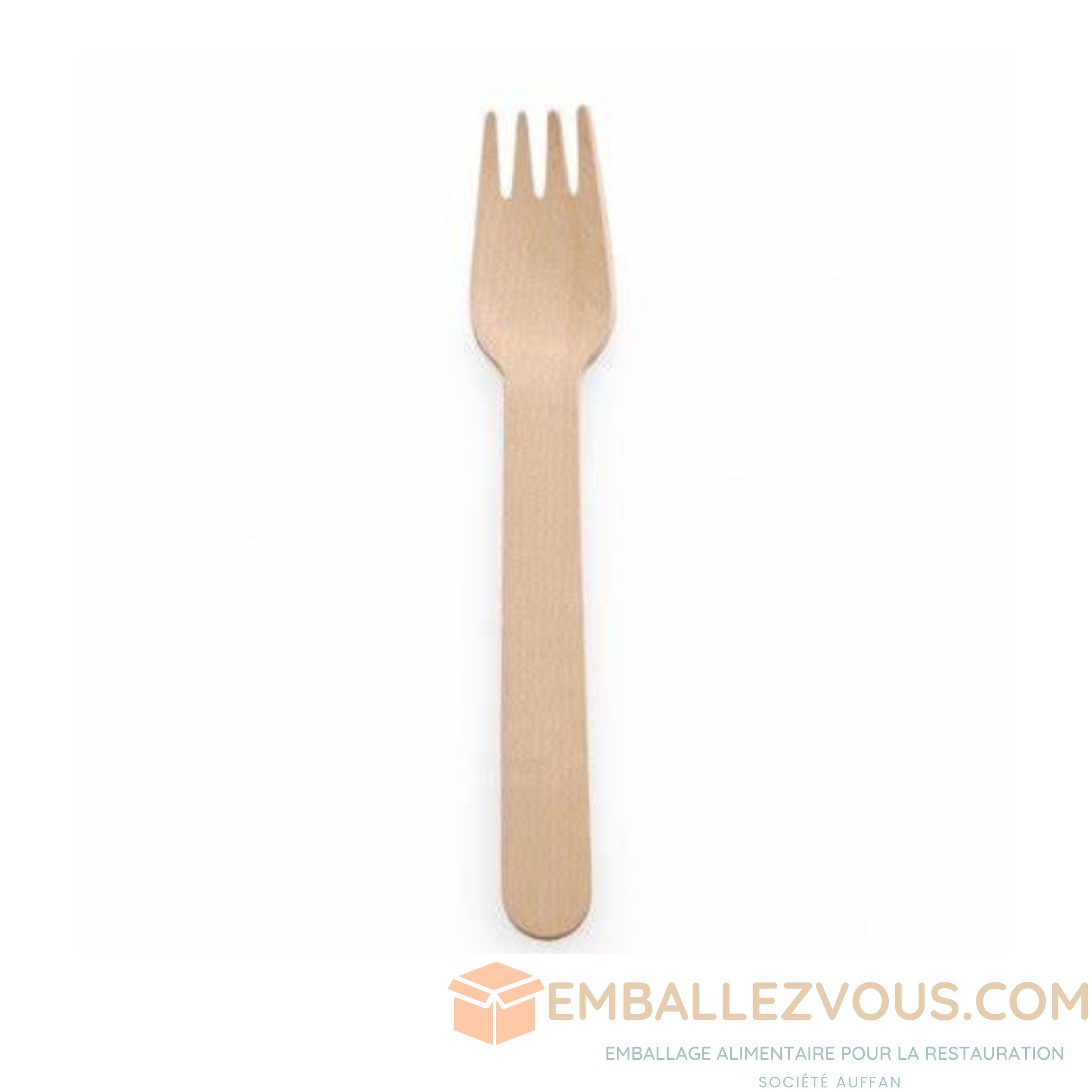 Fourchette en bois naturel 16 cm - vendu par sachet de 50