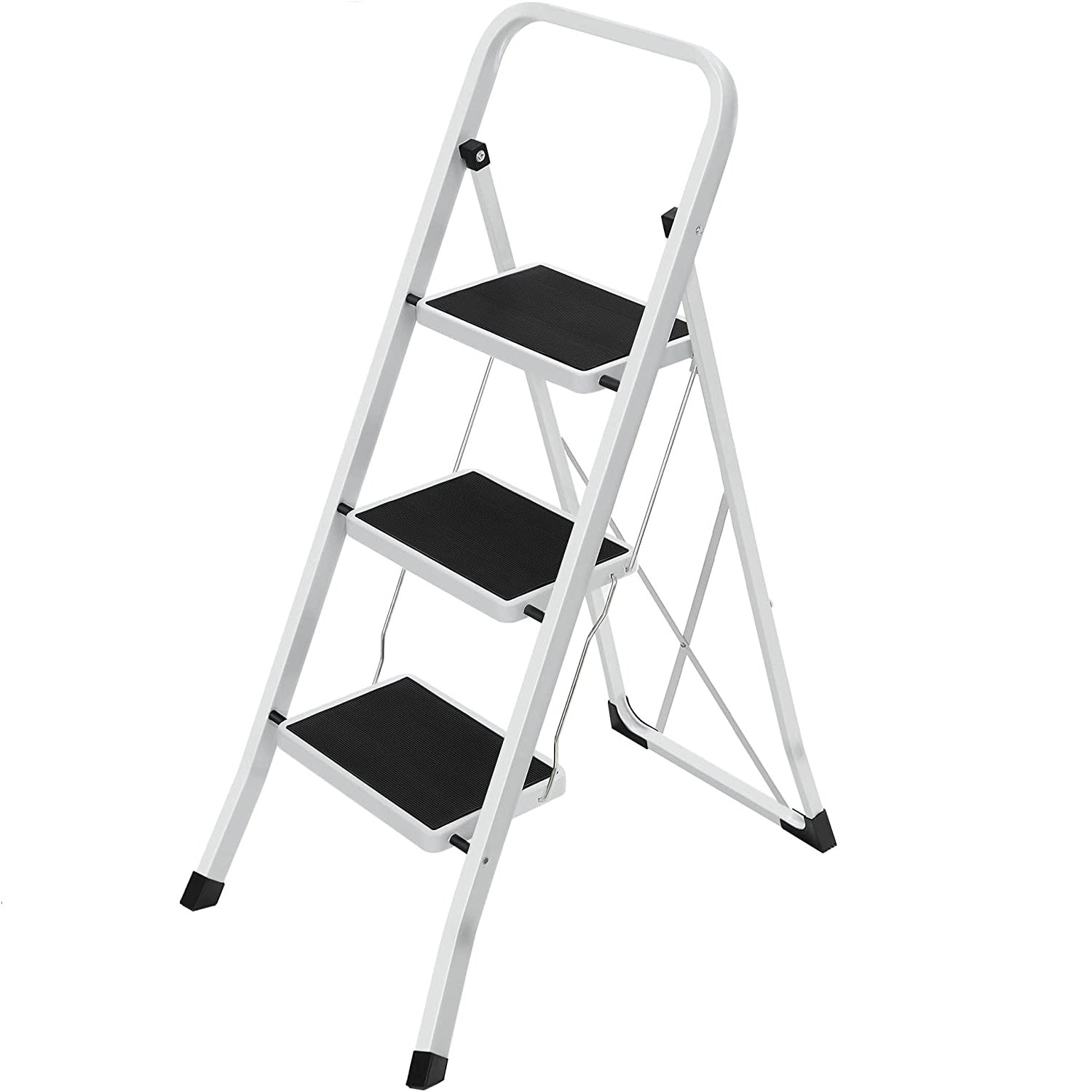 SONGMICS - Marche pliante à 3 marches, l'escabeau peut être chargé jusqu'à 150 kg