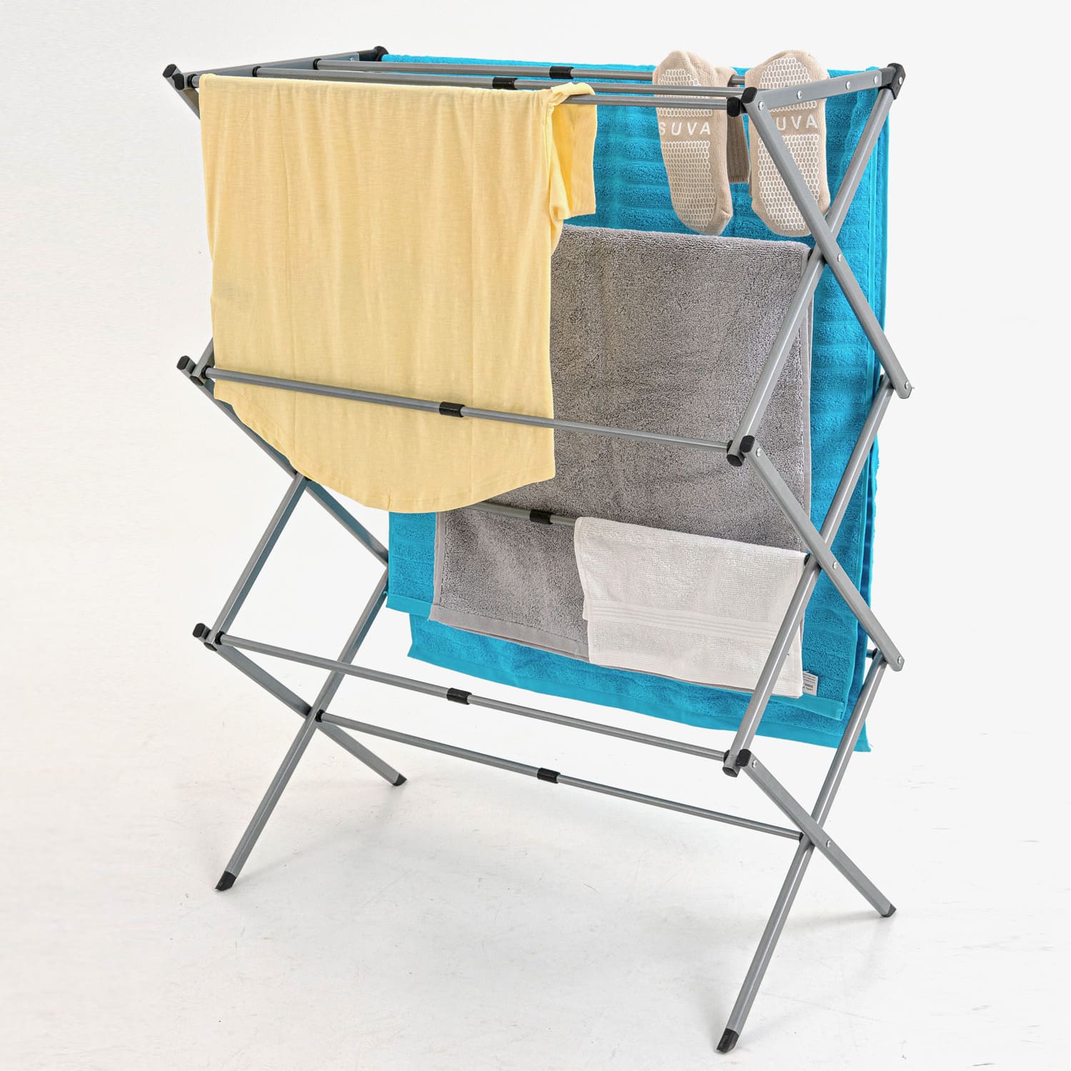 art moon Gobi - Séchoir à Linge Accordeon, Étendoir à Linge Extensible Pliable, Petit Étendoir à Linge Camping Tour, 10 kg de Linge, Acier Inox