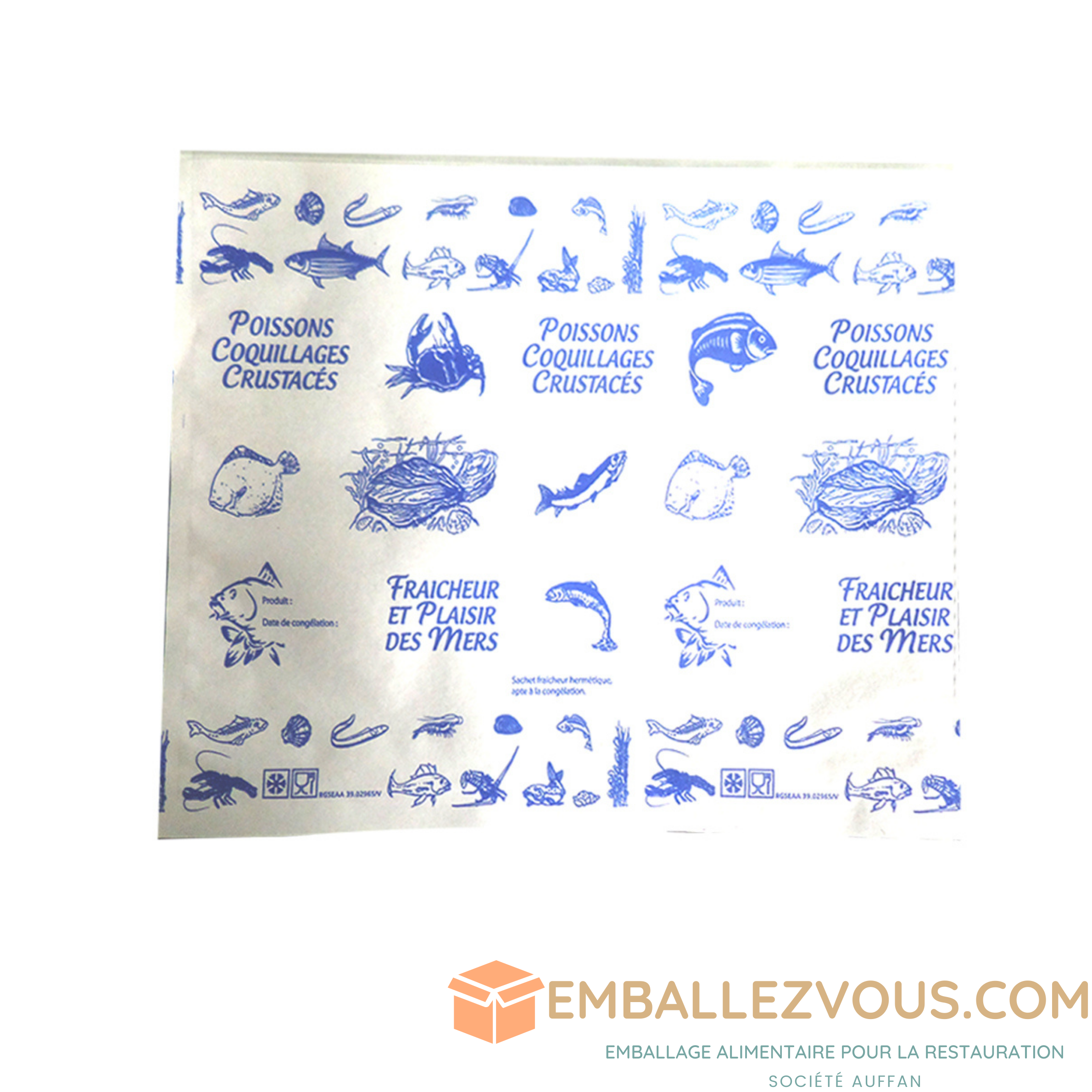 Pochette fraîcheur poissonnerie 330x250mm - vendu par 500